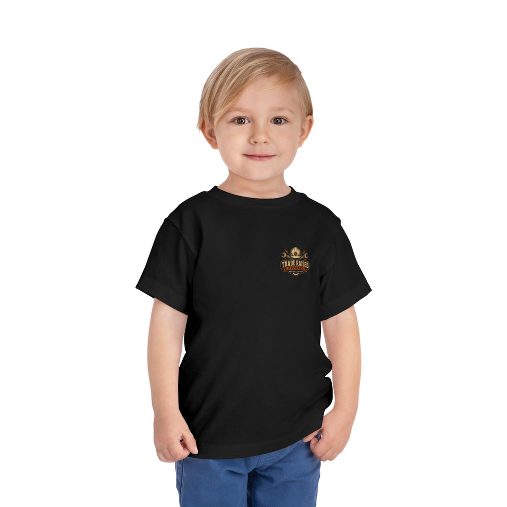 Toddler Tee — "Small Boots, Big Attitude" Pink Cowgirl Graphic