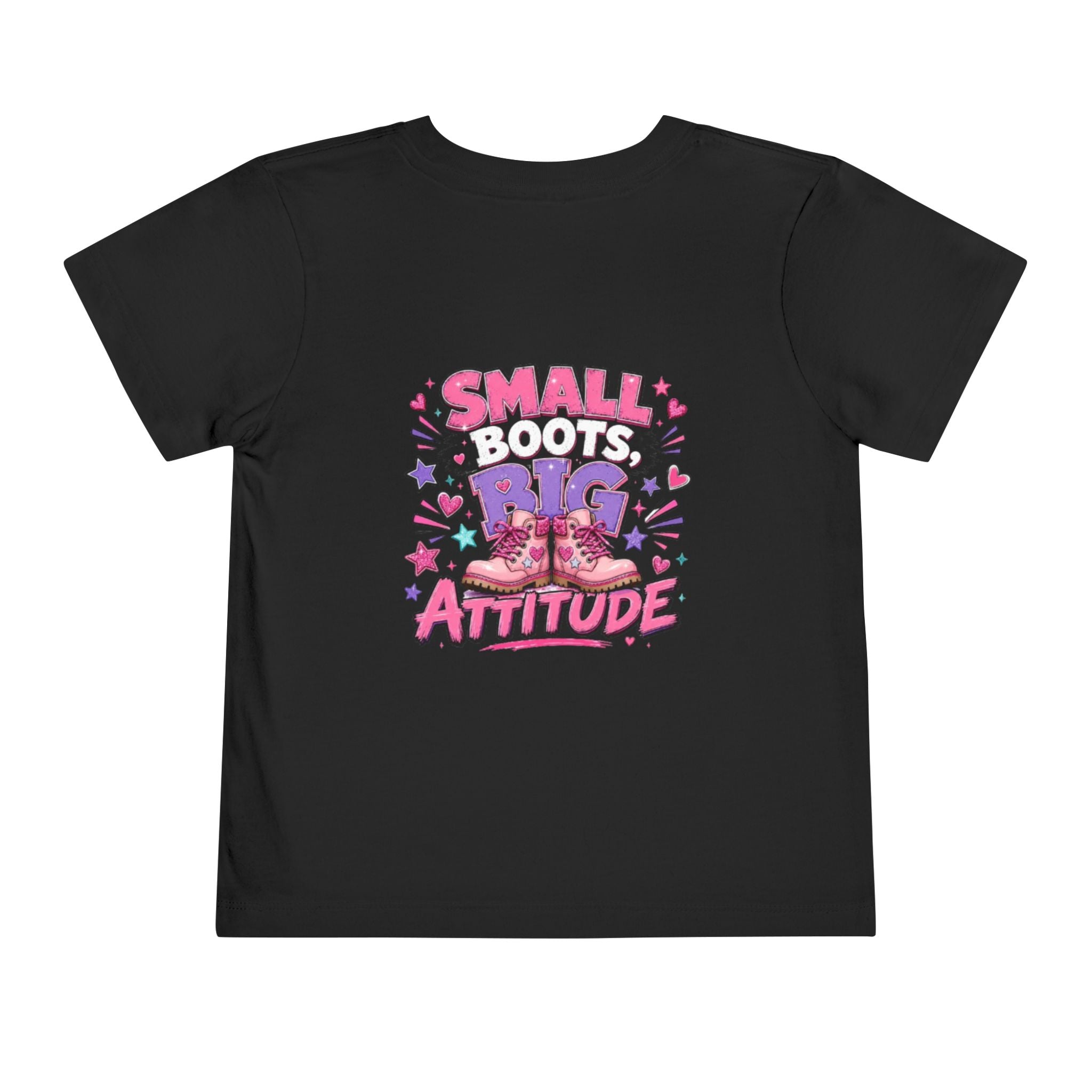 Toddler Tee — "Small Boots, Big Attitude" Pink Cowgirl Graphic