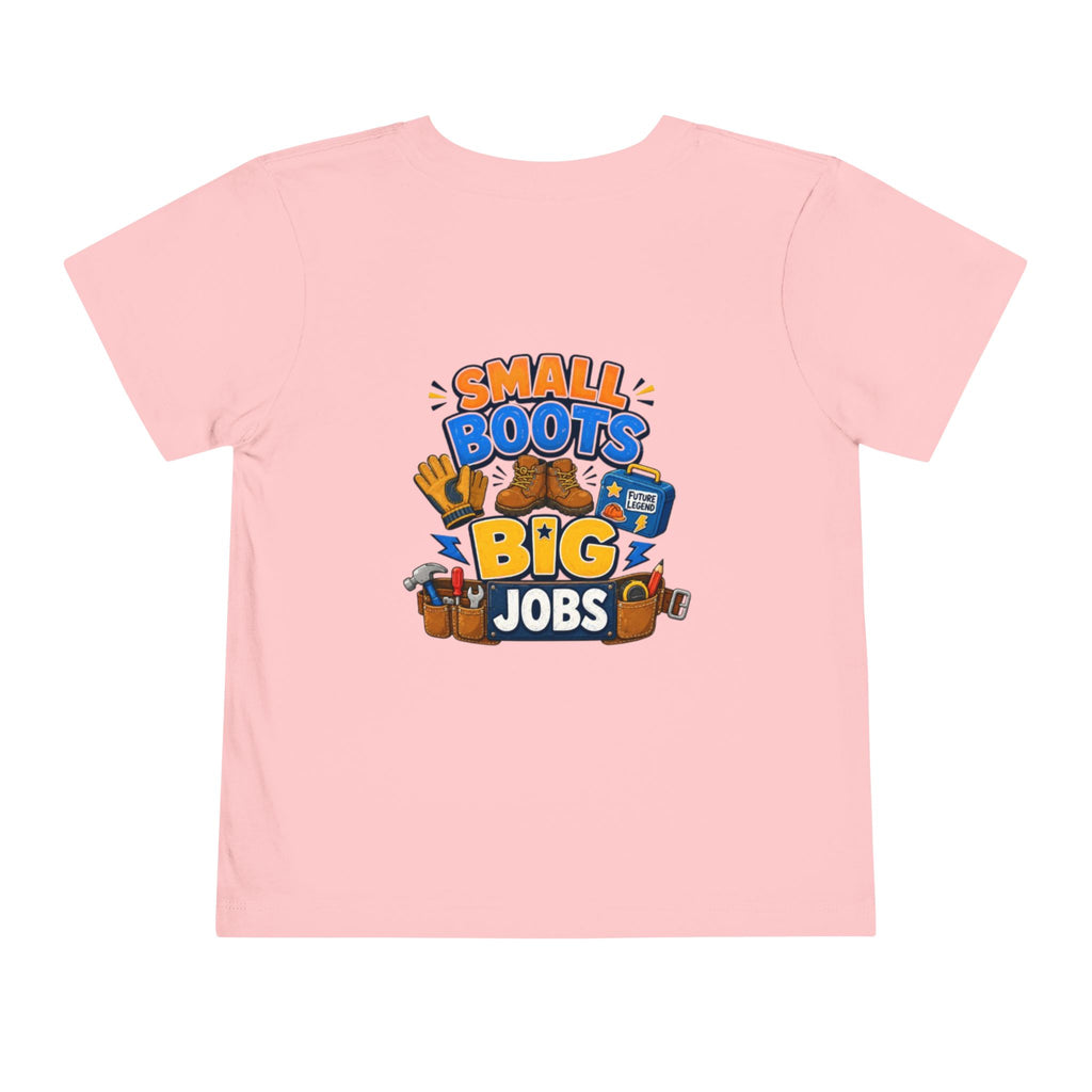 Toddler Tee — "Small Boots Big Jobs" Construction Graphic Shirt