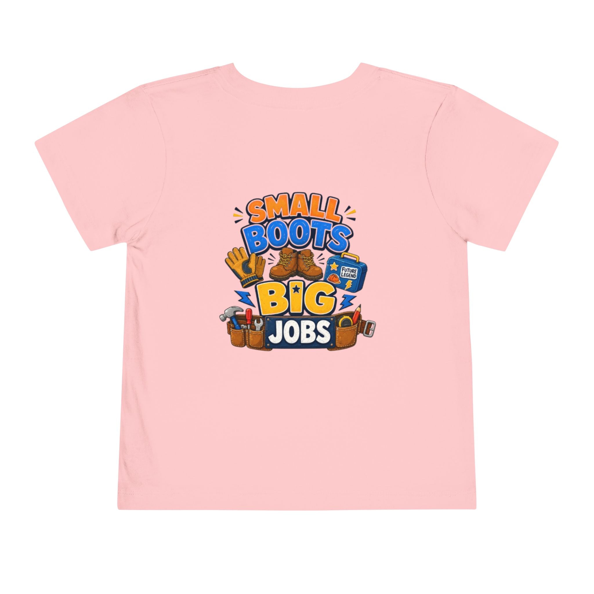 Toddler Tee — "Small Boots Big Jobs" Construction Graphic Shirt