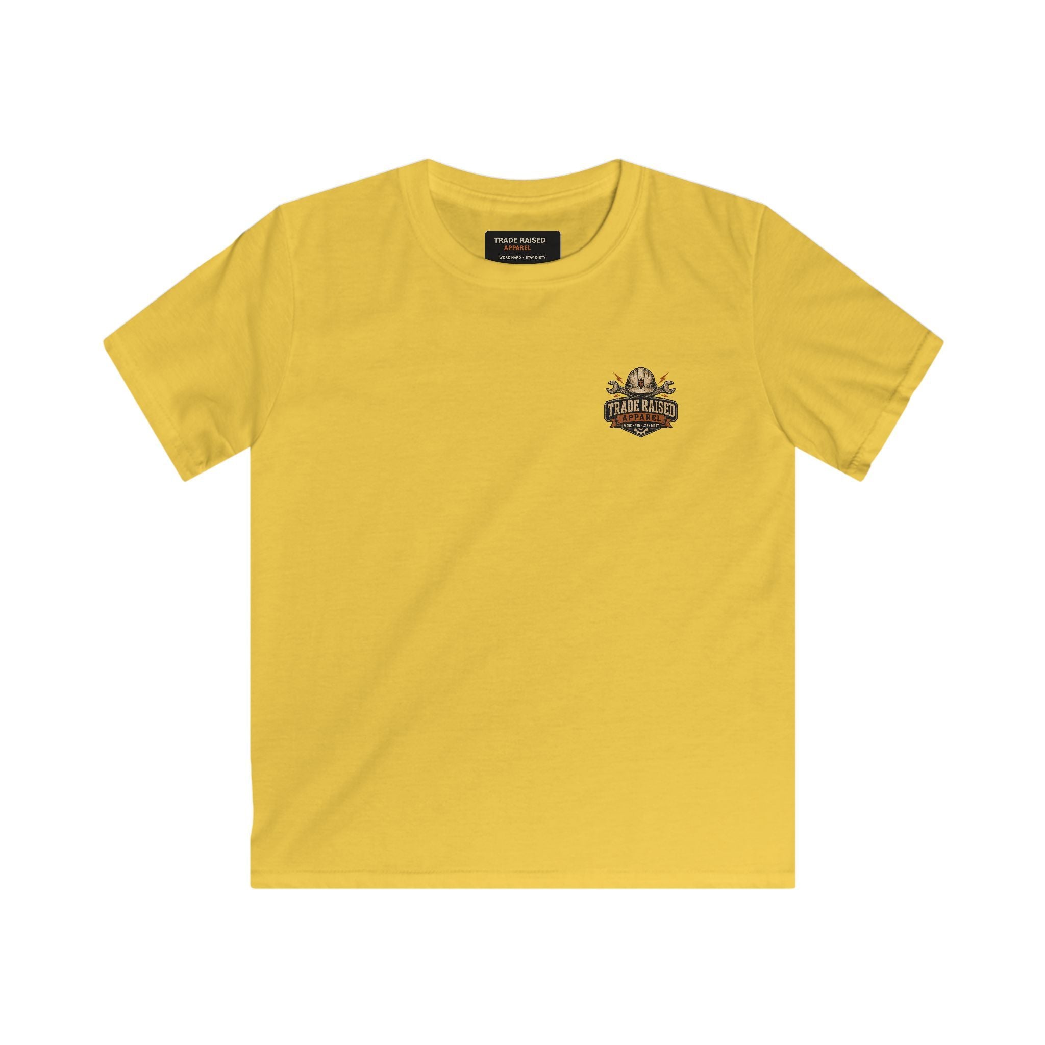 Kids Tee — "Small Boots Big Jobs" Construction Graphic Shirt for Young Builders