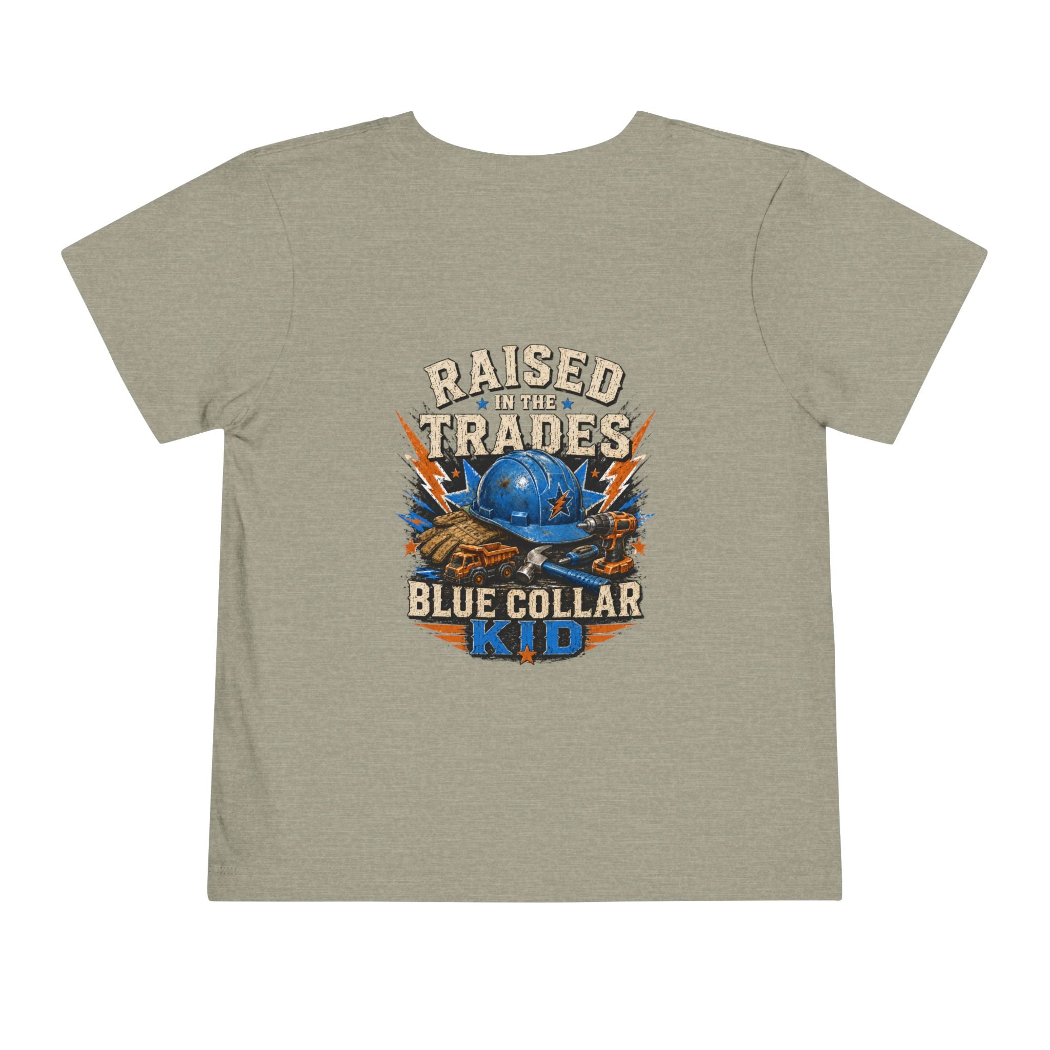 Toddler Tee — "Raised in the Trades" Blue Collar Kid Shirt