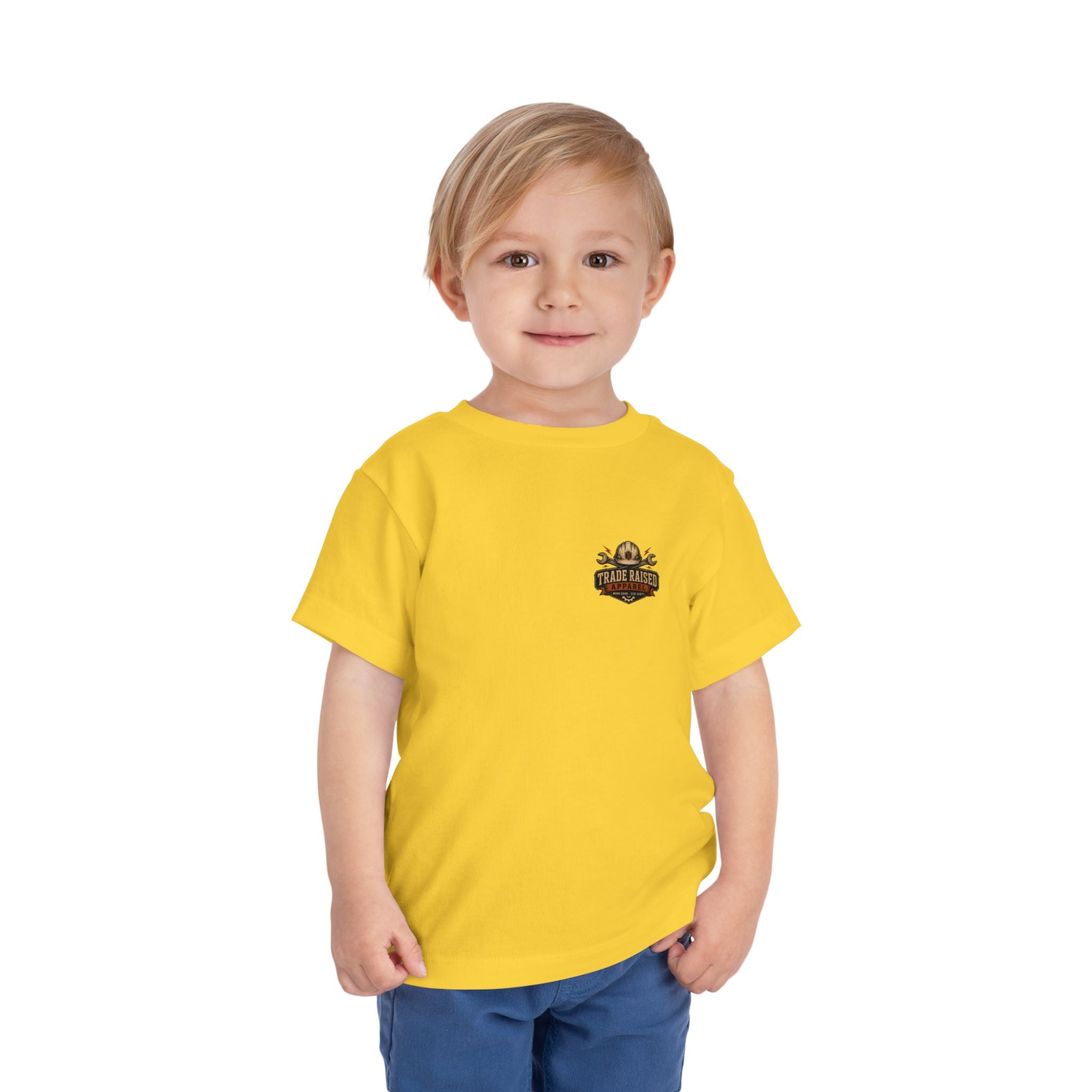 Toddler Tee — "Small Boots Big Jobs" Construction Graphic Shirt