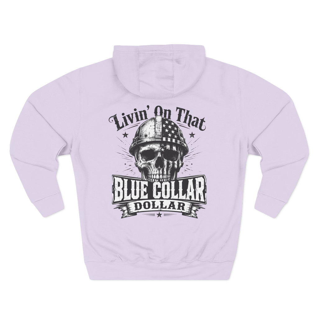 Blue Collar Dollar Skull Hoodie – "Livin' On That Blue Collar Dollar" Fleece Pullover