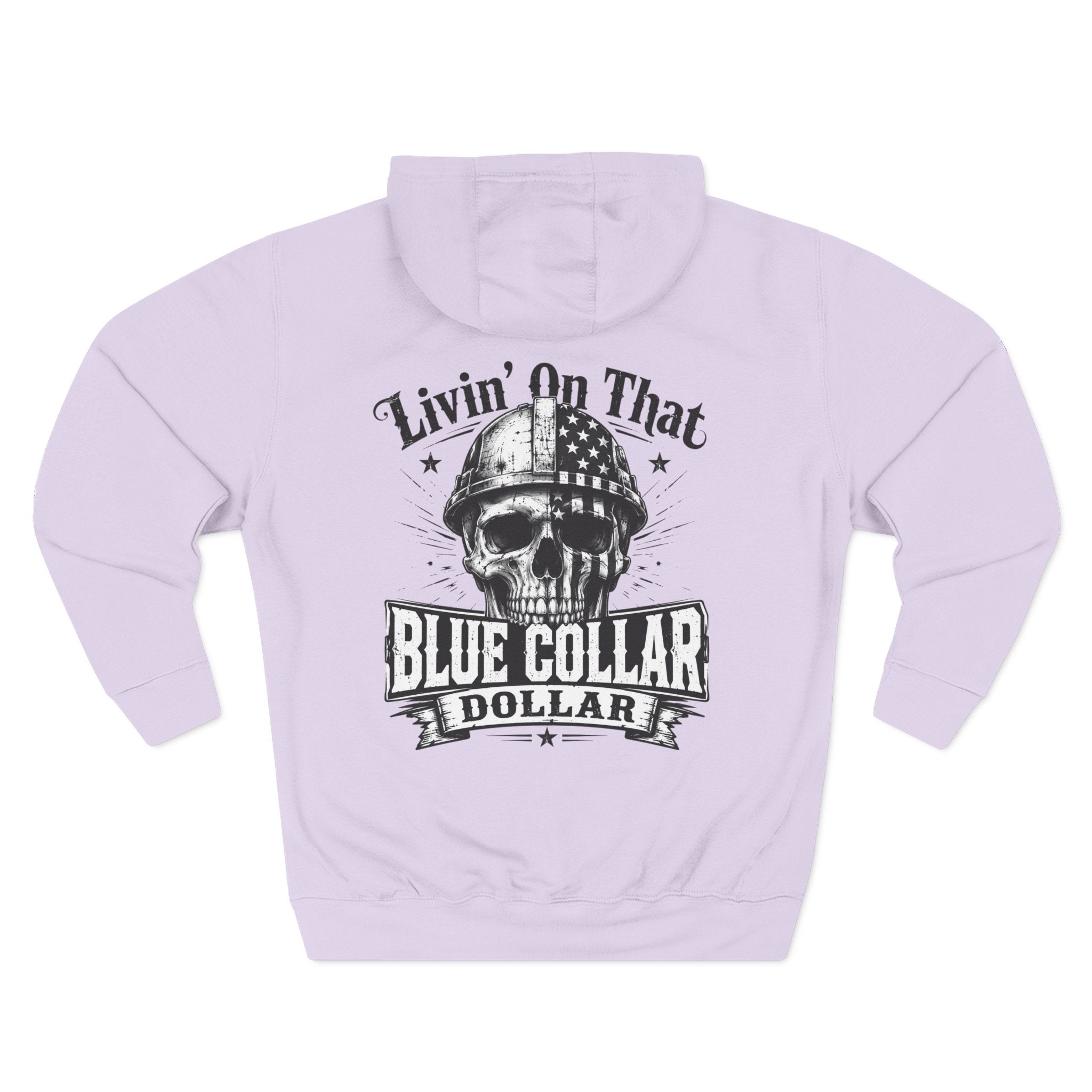 Blue Collar Dollar Skull Hoodie – "Livin' On That Blue Collar Dollar" Fleece Pullover