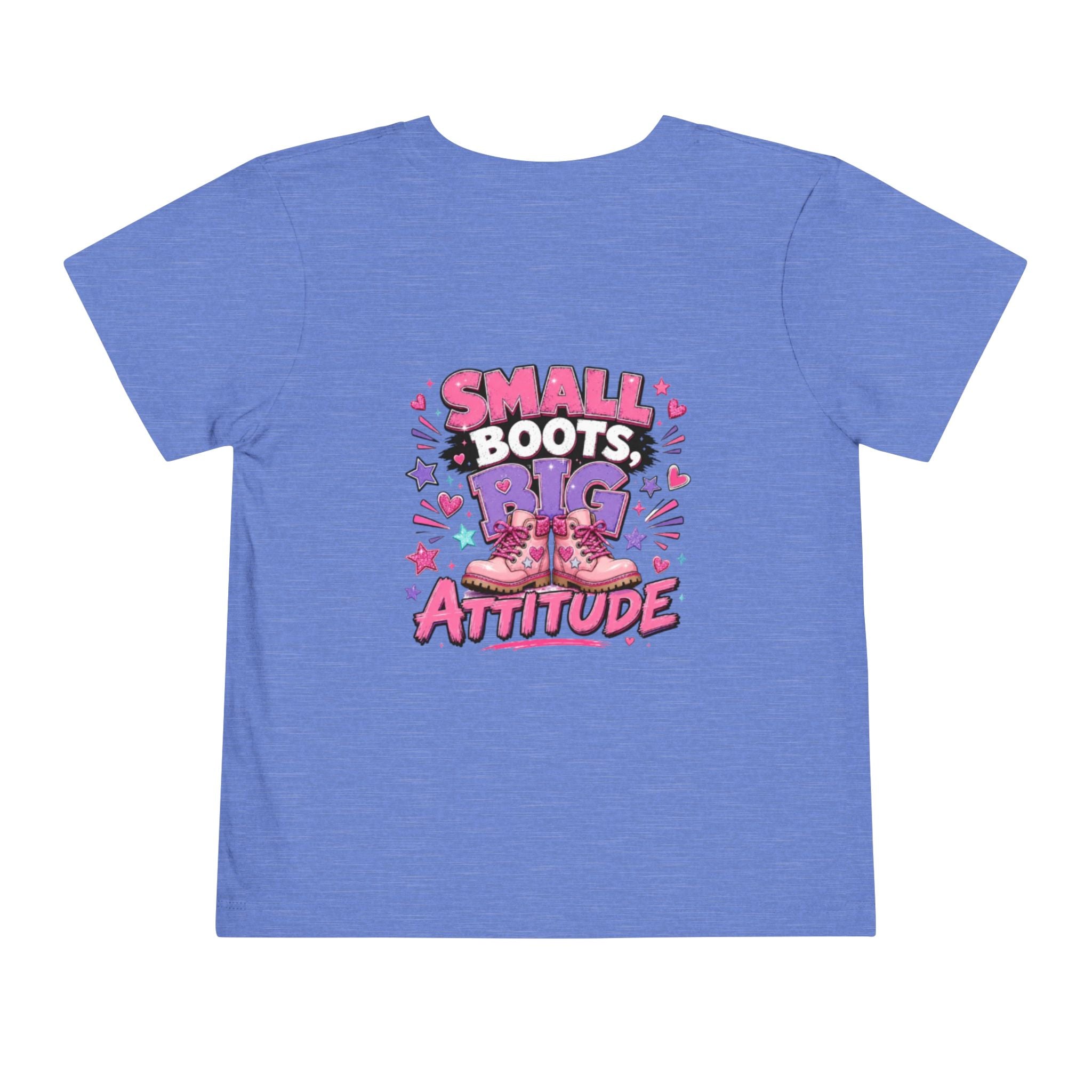 Toddler Tee — "Small Boots, Big Attitude" Pink Cowgirl Graphic