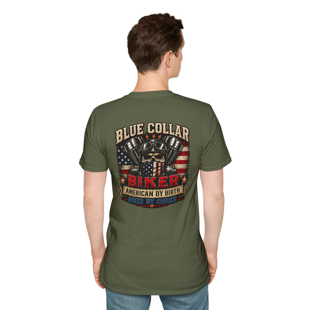 Blue collar biker