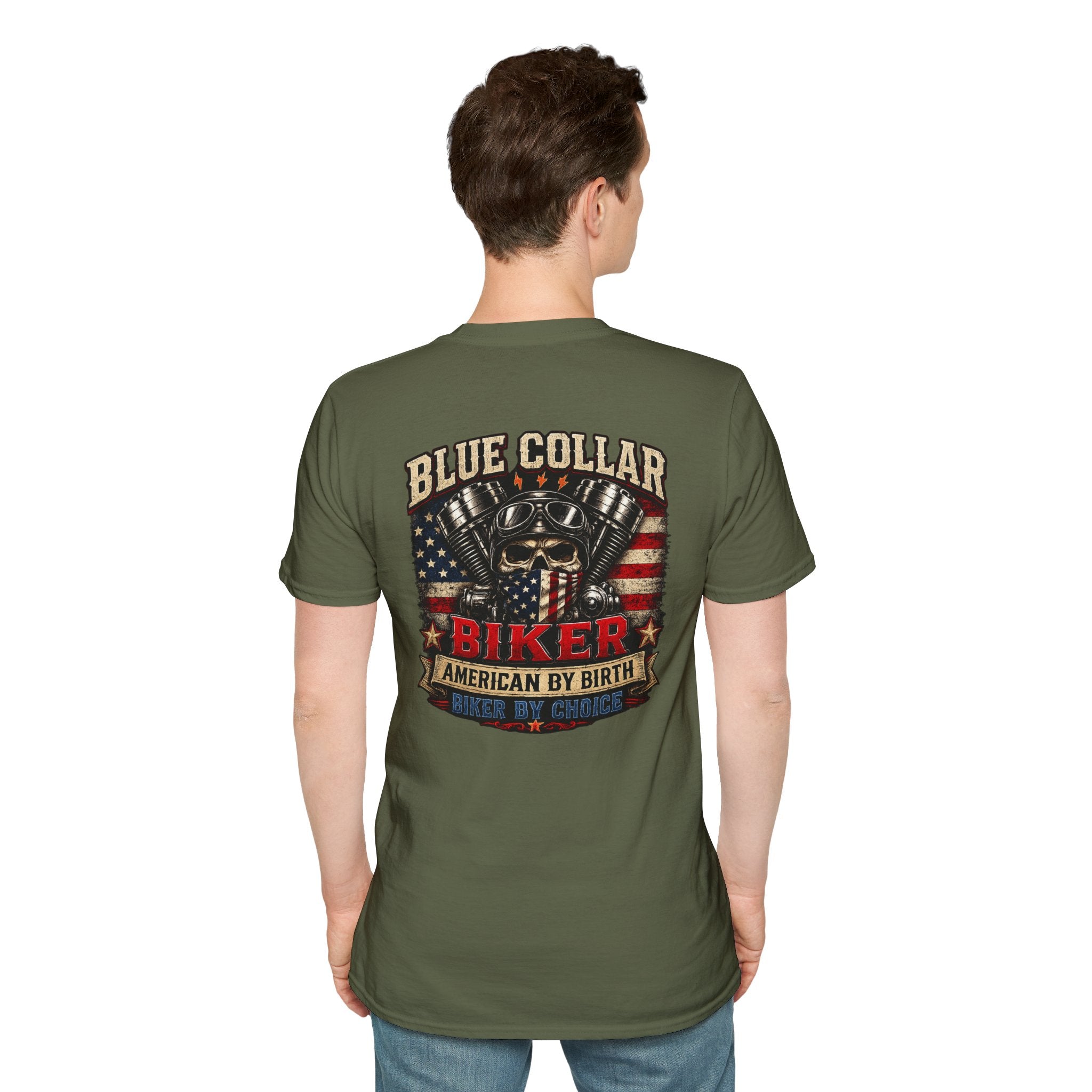 Blue collar biker