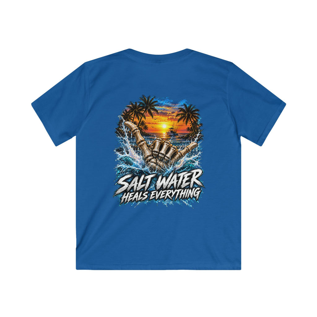 Kids T-Shirt — "Salt Water Heals Everything" Tropical Sunset Beach Tee