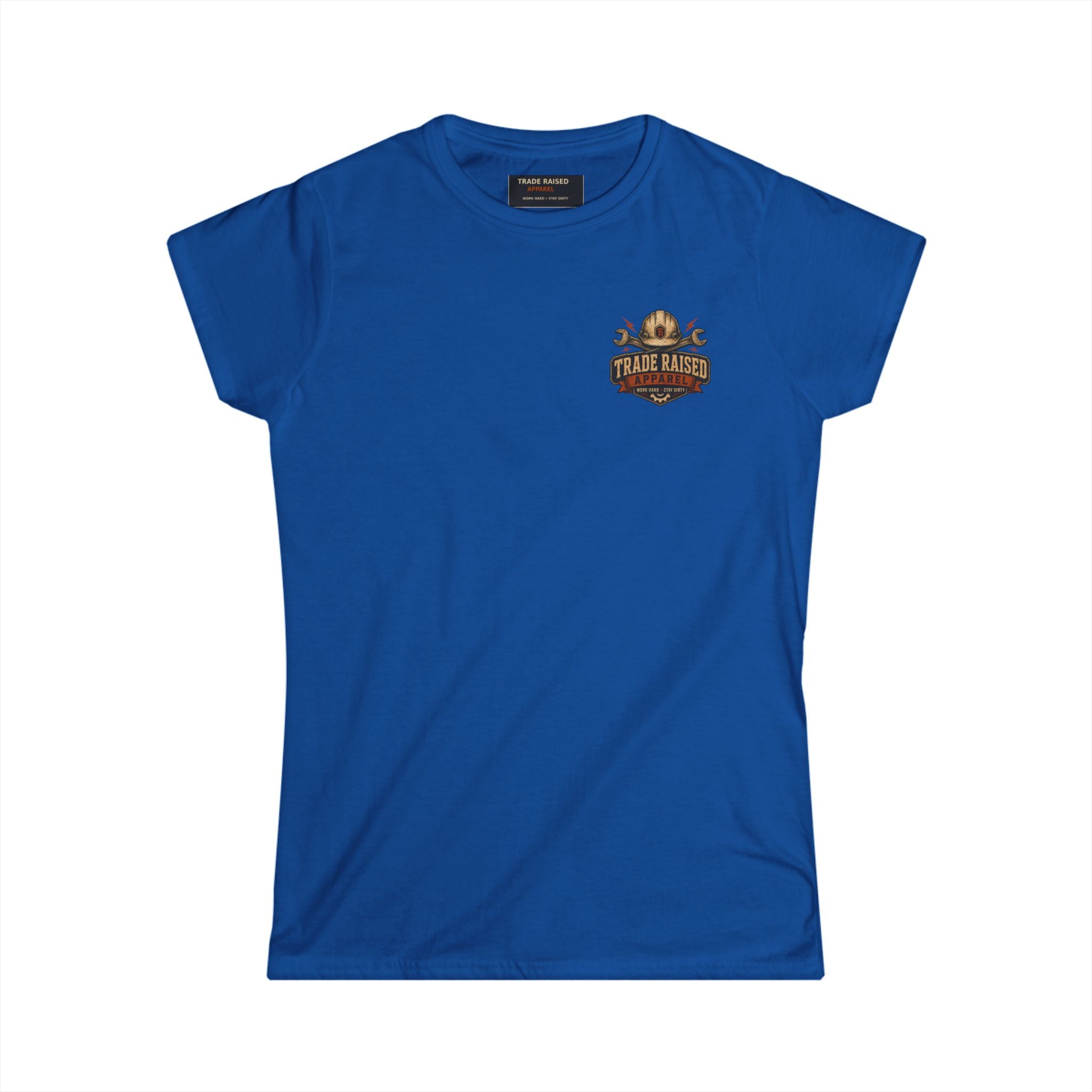 Blue Collar Wife Tee — Leopard Plaque Graphic Women's T‑Shirt