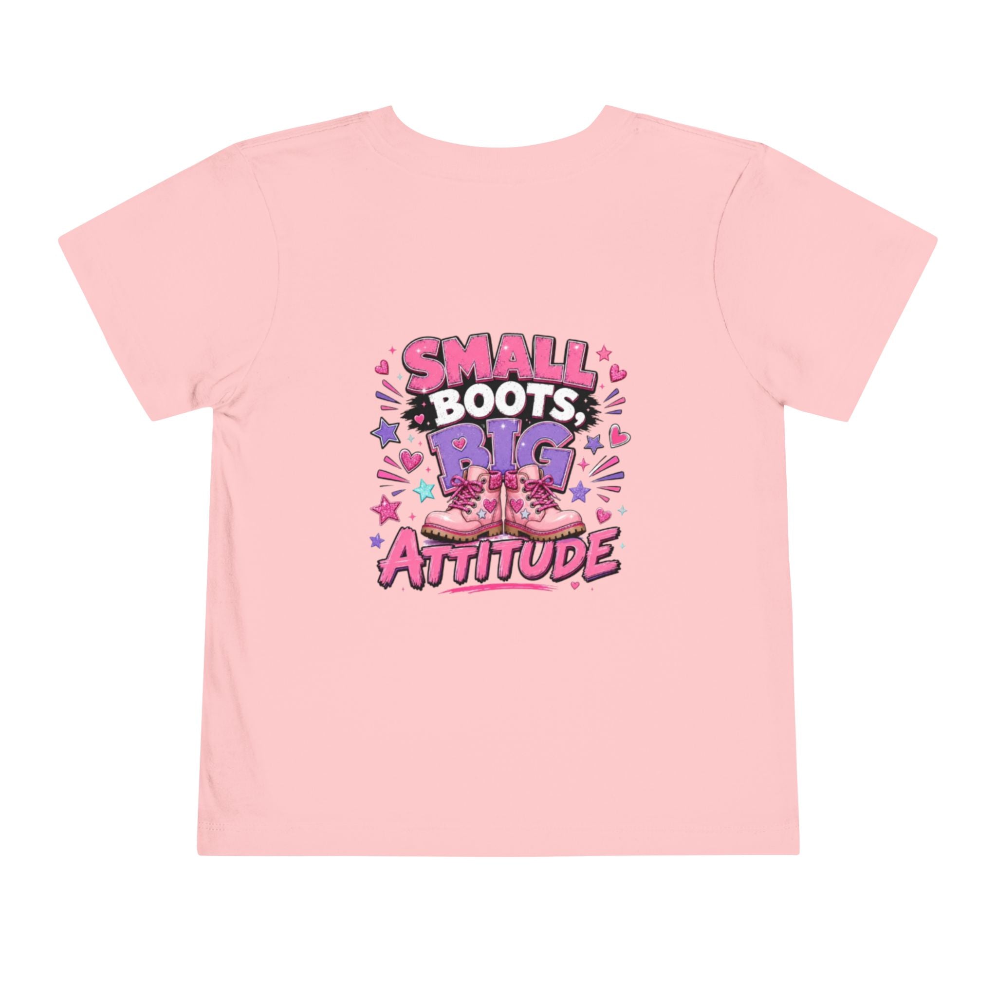 Toddler Tee — "Small Boots, Big Attitude" Pink Cowgirl Graphic