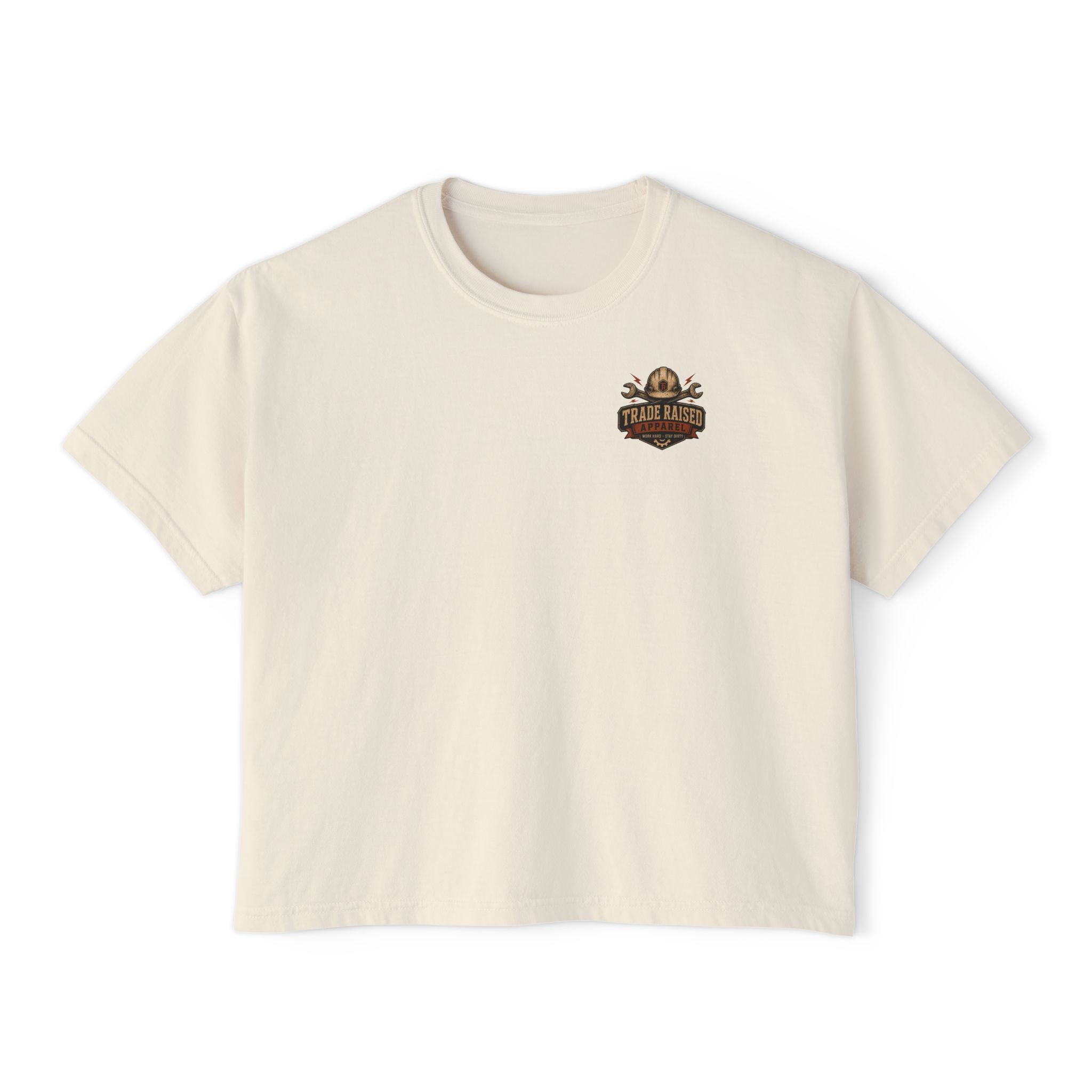 Blue Collar Mom Boxy Tee — Rustic Western Graphic Women’s T‑Shirt