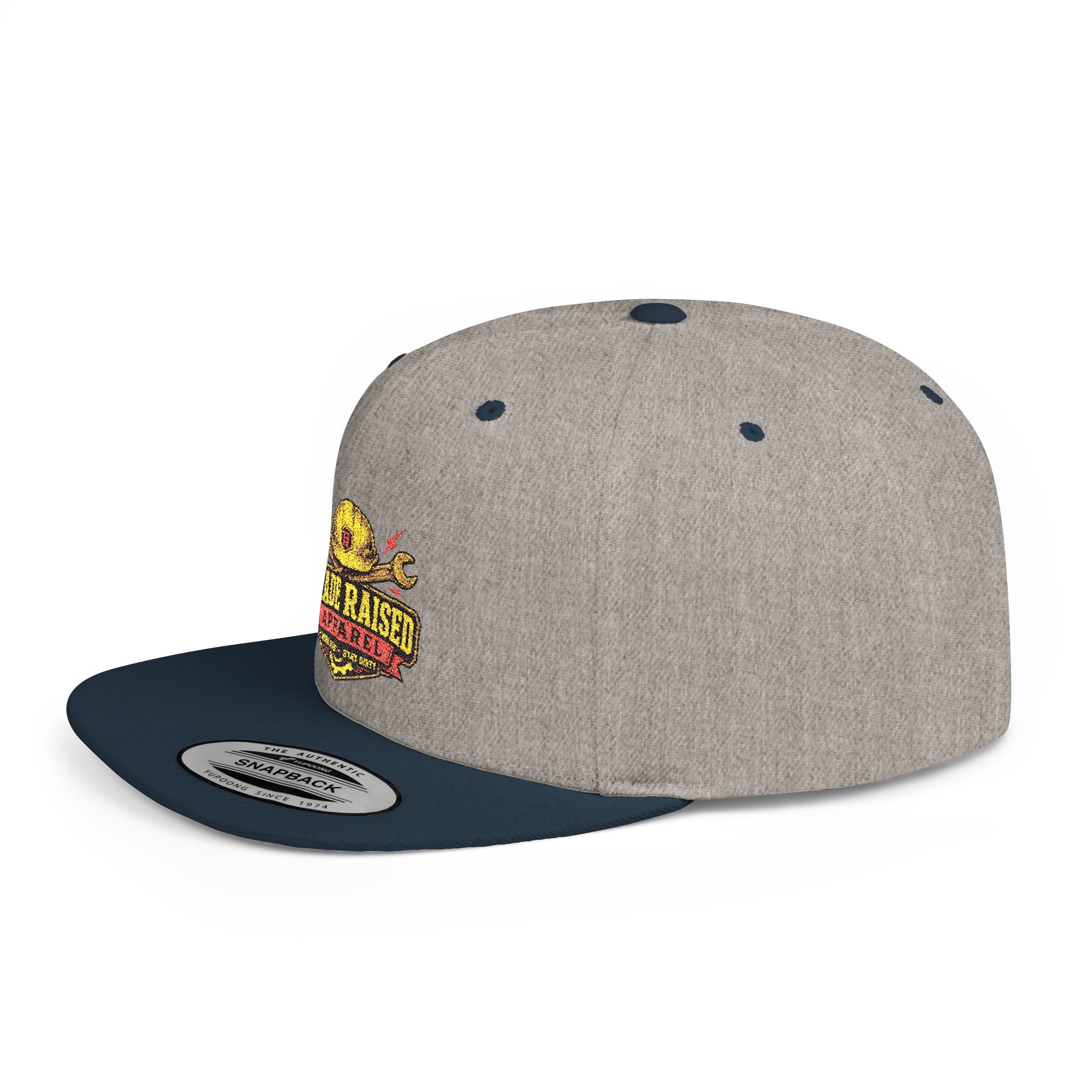 Flat Bill Snapback Hat — "Trade Raised" Logo Cap