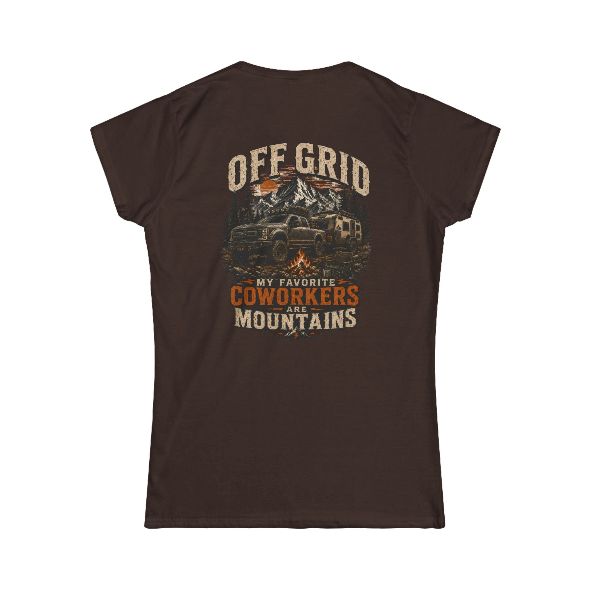 Off Grid Mountains Tee — "My Favorite Coworkers Are The Mountains" Women's T-Shirt