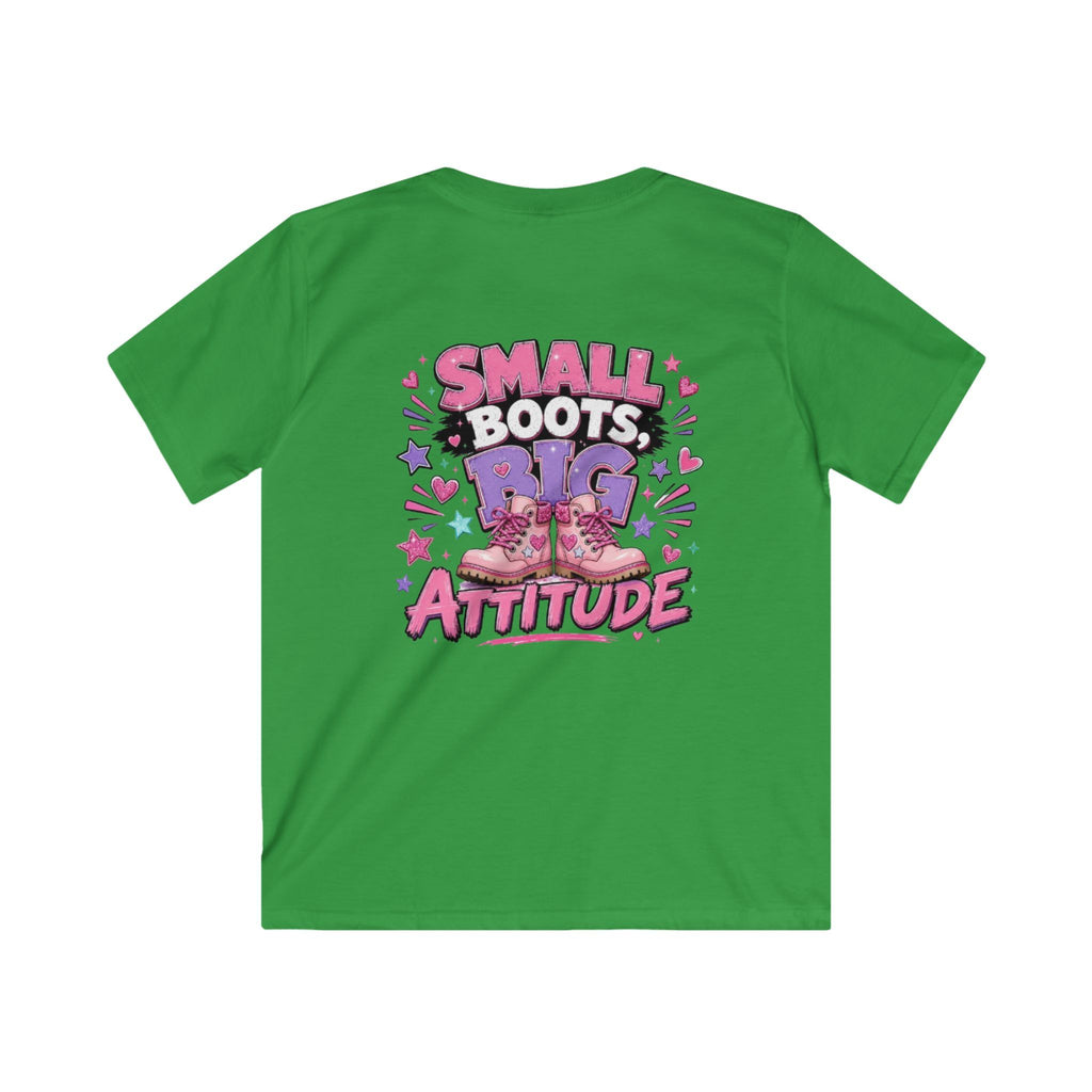 Kids T-Shirt — "Small Boots Big Attitude"