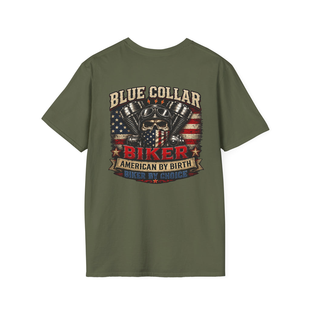 Blue collar biker