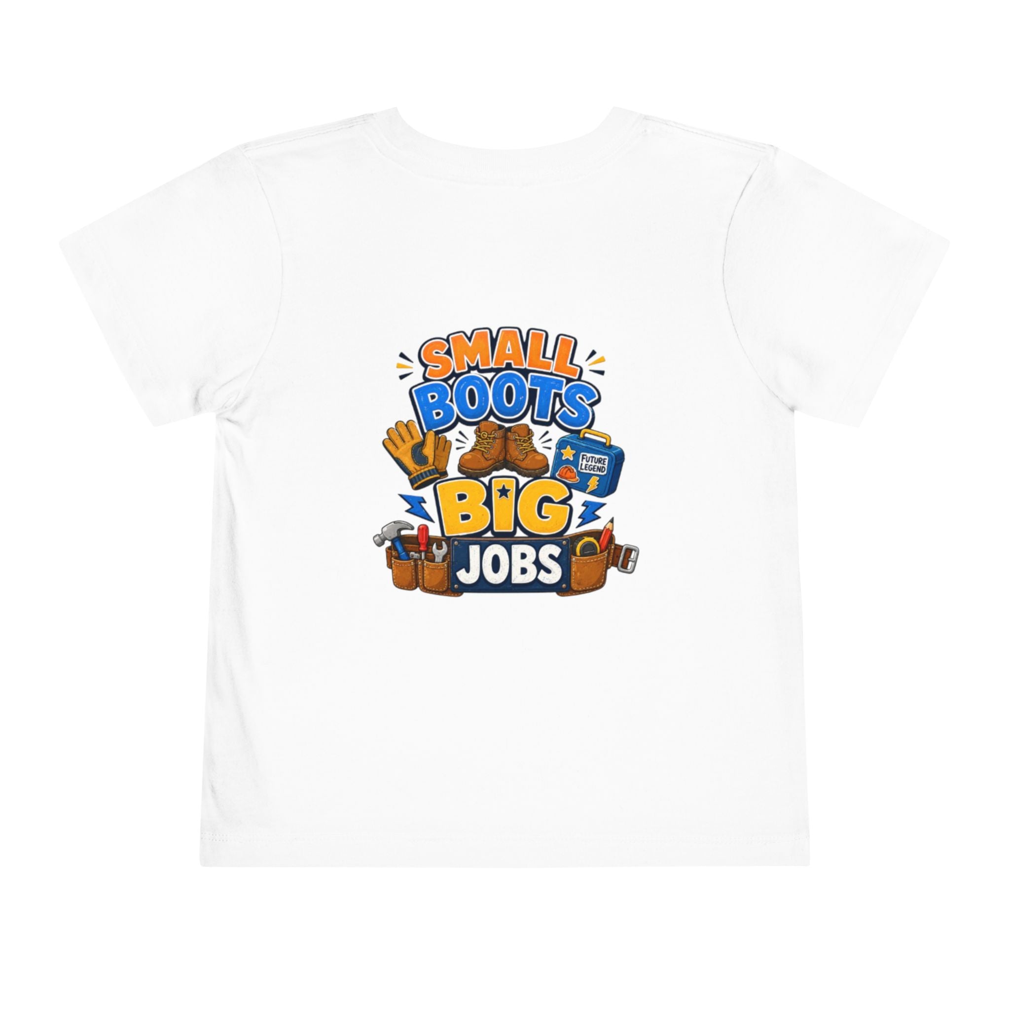 Toddler Tee — "Small Boots Big Jobs" Construction Graphic Shirt