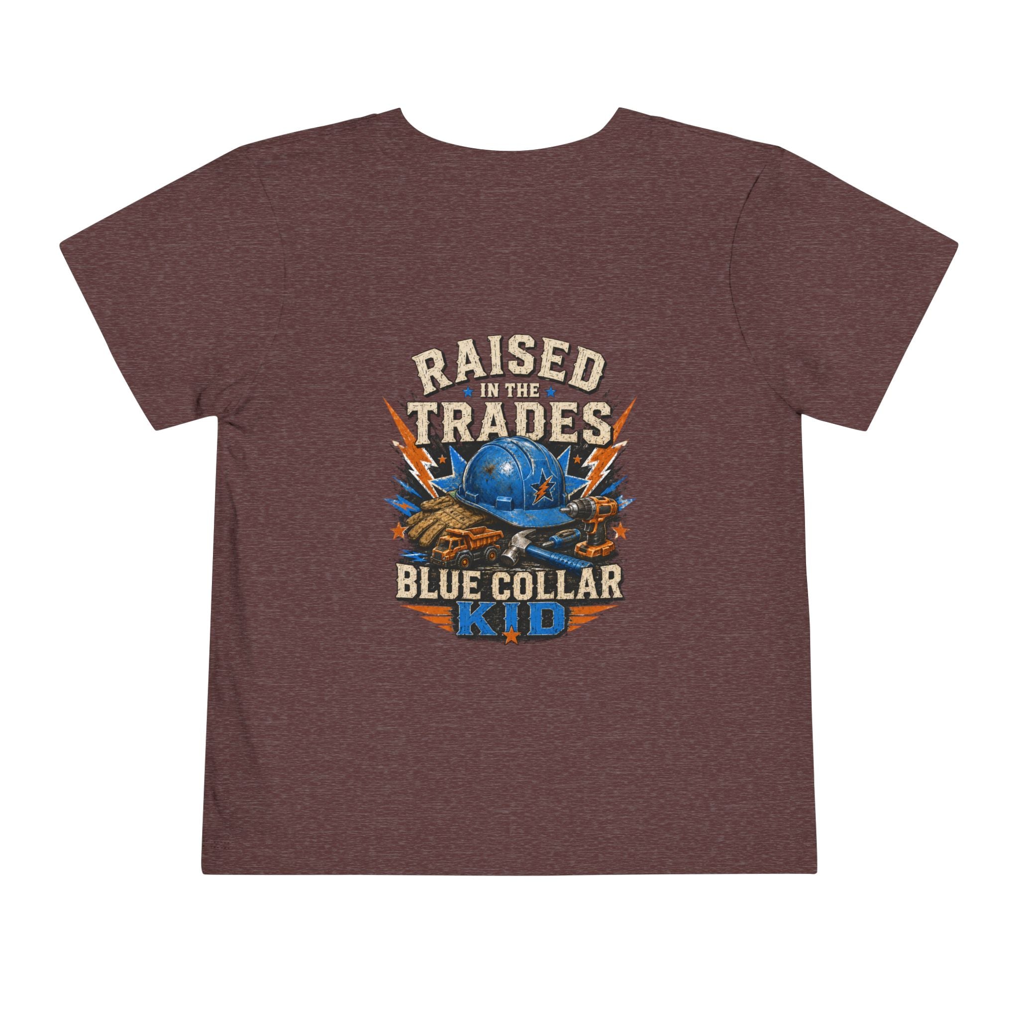 Toddler Tee — "Raised in the Trades" Blue Collar Kid Shirt
