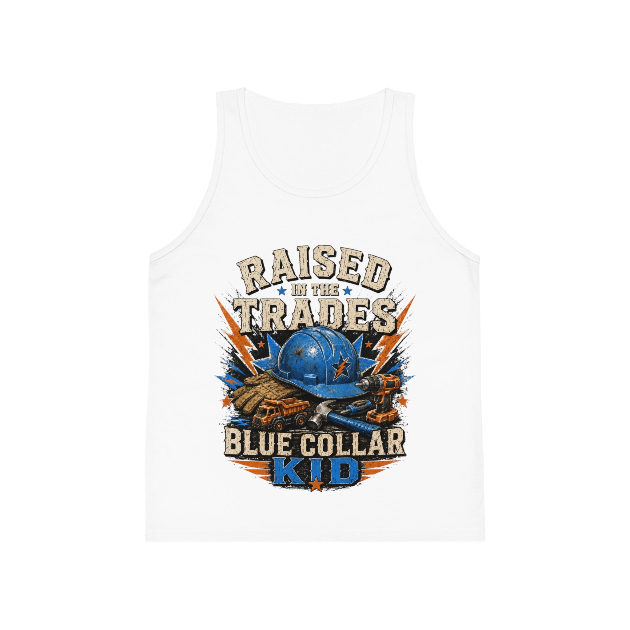 Raised by the Trades Blue Collar Kid Tank Top (Kids)