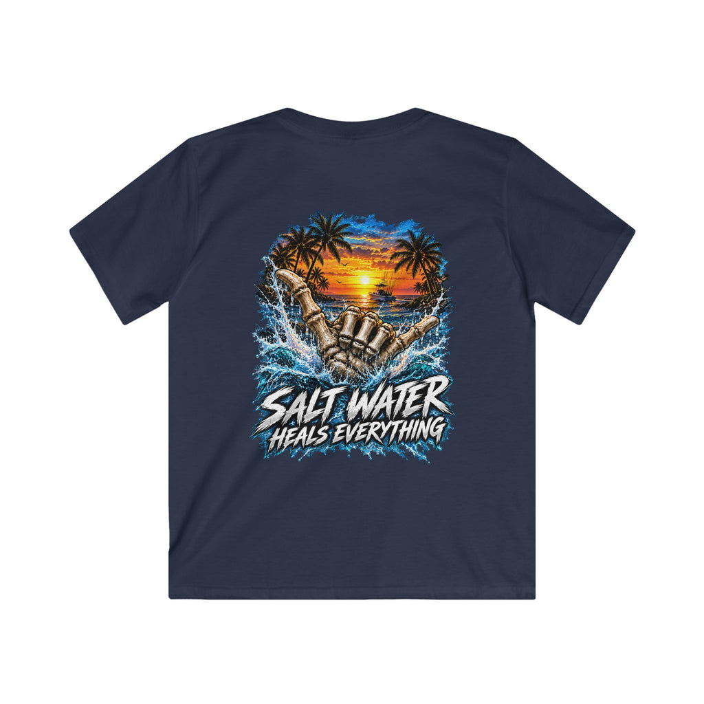 Kids T-Shirt — "Salt Water Heals Everything" Tropical Sunset Beach Tee