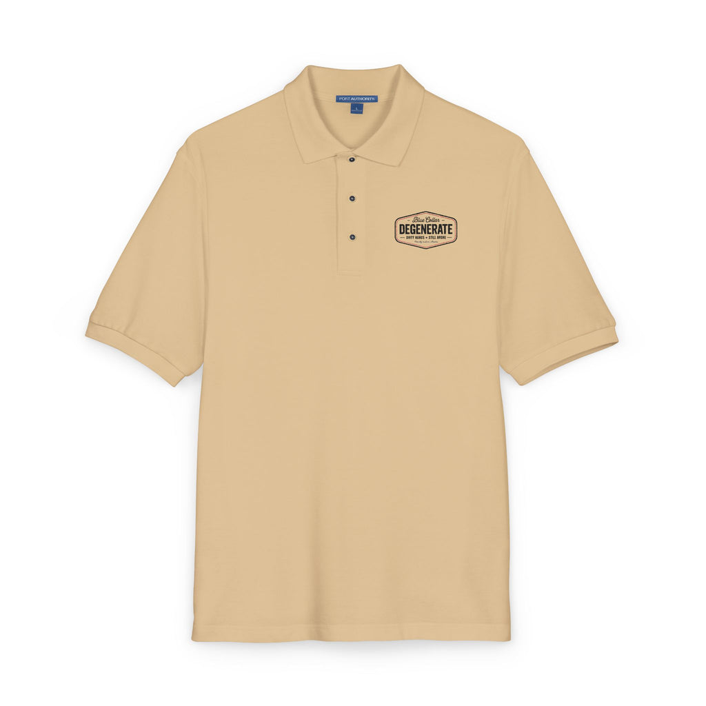Embroidered Blue Collar Degenerate Polo Shirt
