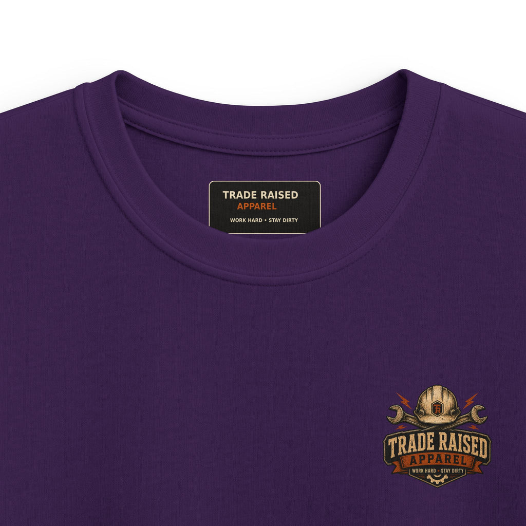 Kids T-Shirt - "Raised With Trades" Blue Collar Kid Graphic Tee