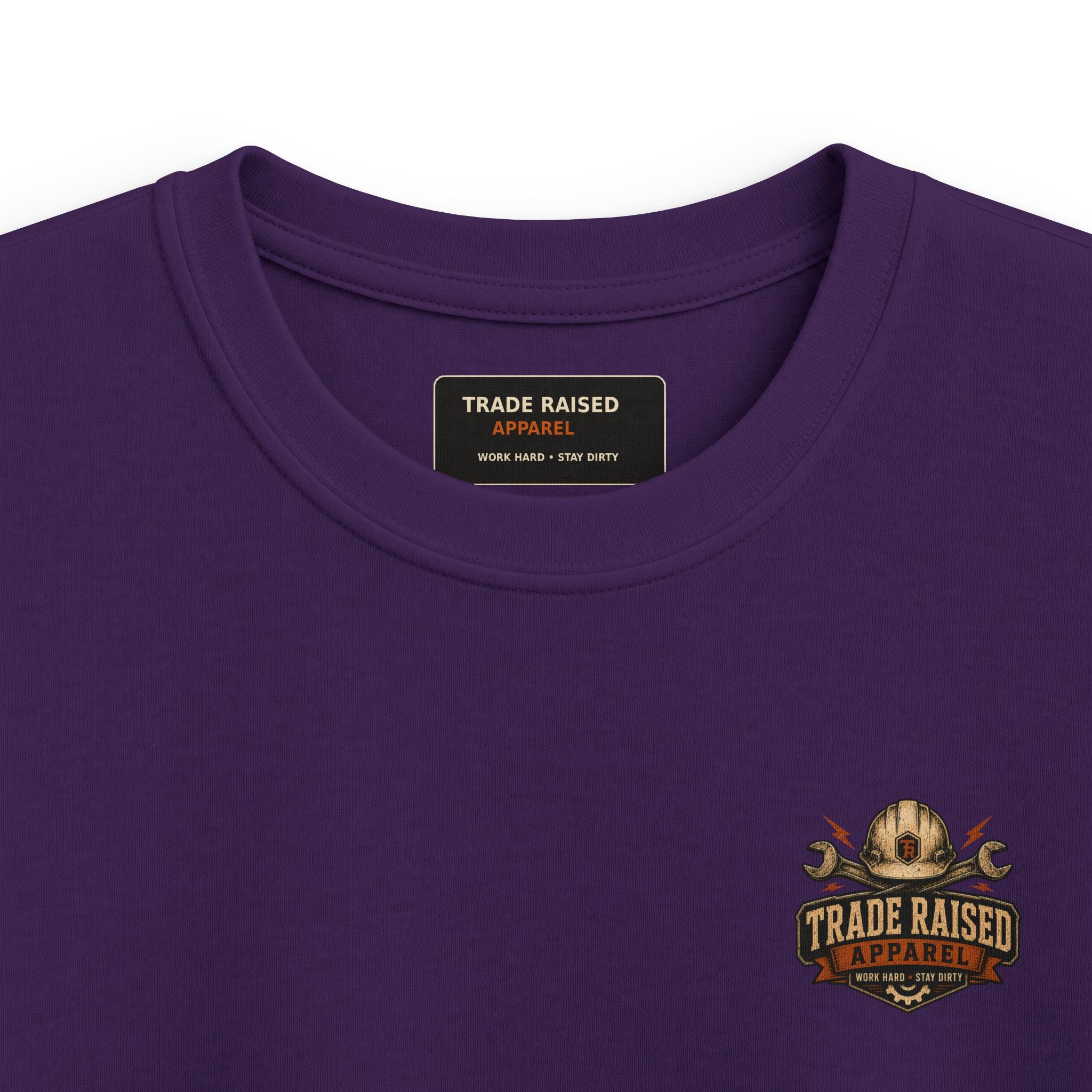 Kids T-Shirt - "Raised With Trades" Blue Collar Kid Graphic Tee