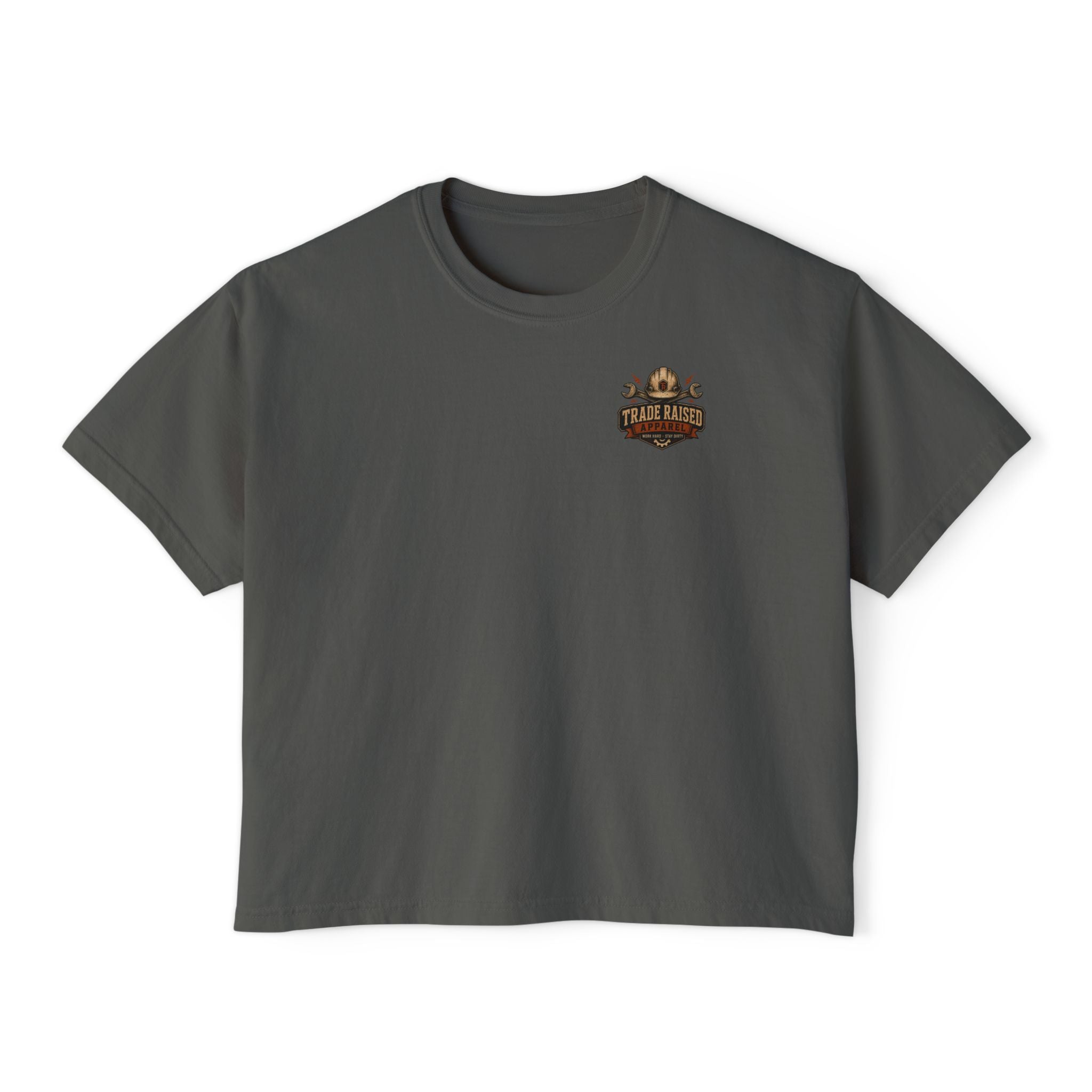 Blue Collar Mom Boxy Tee — Rustic Western Graphic Women’s T‑Shirt