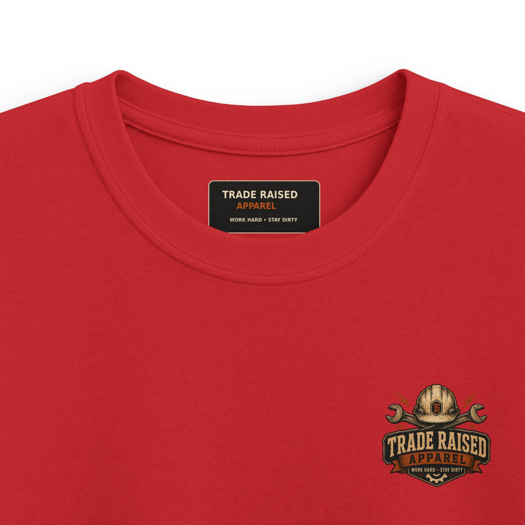 Kids T-Shirt - "Raised With Trades" Blue Collar Kid Graphic Tee