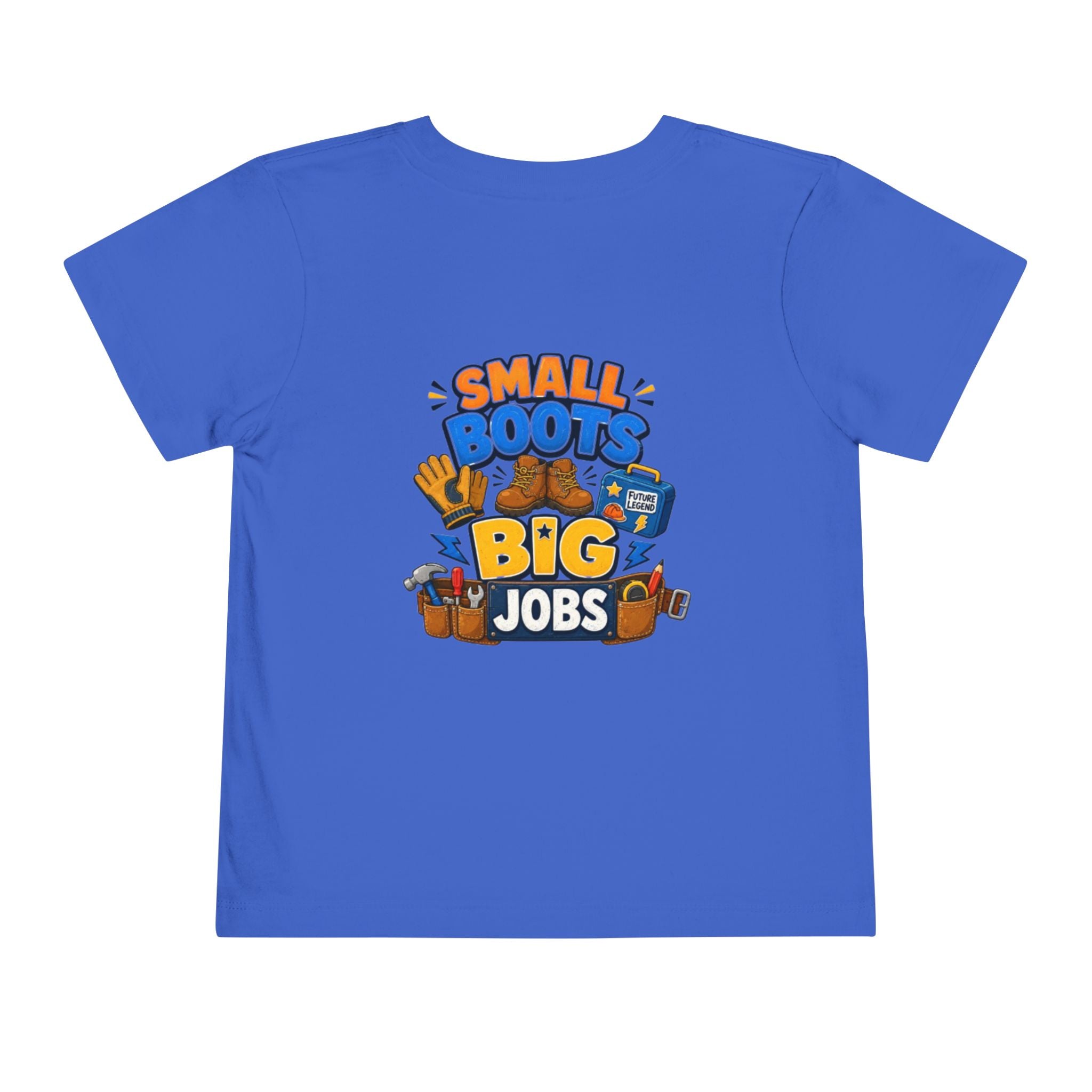 Toddler Tee — "Small Boots Big Jobs" Construction Graphic Shirt