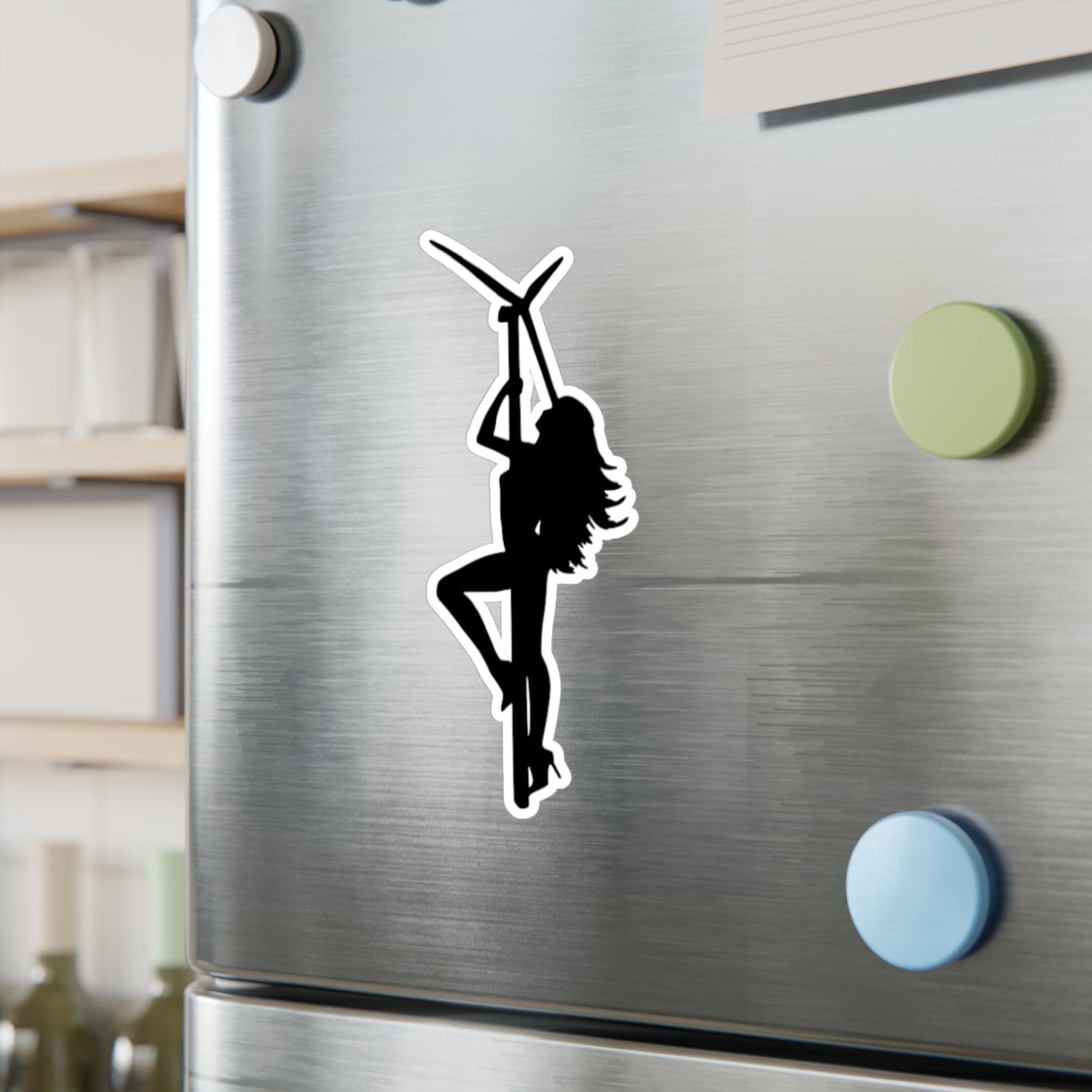 Pole Dancer Silhouette Kiss-Cut Vinyl Sticker — Minimal Pole Fitness Decal