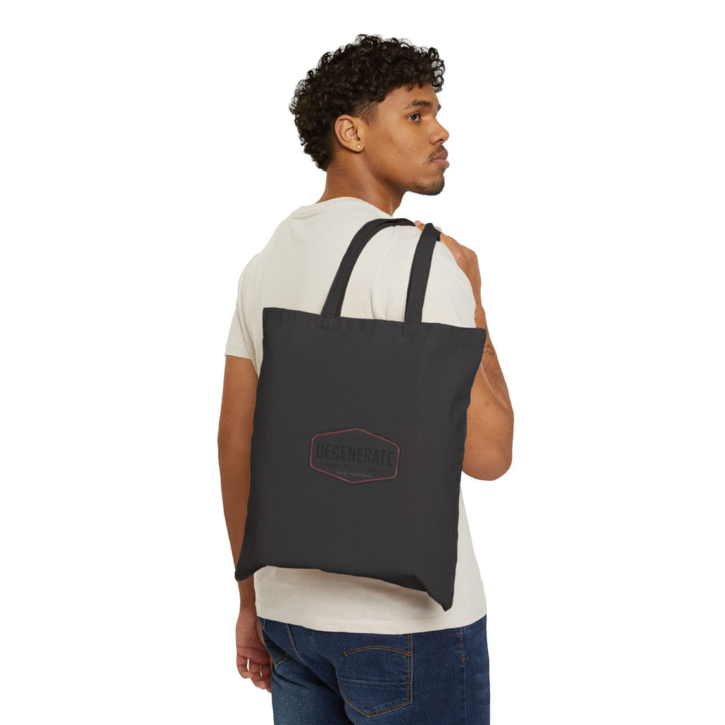 Tote Bag — 'Degenerate' Vintage Badge Cotton Canvas Tote