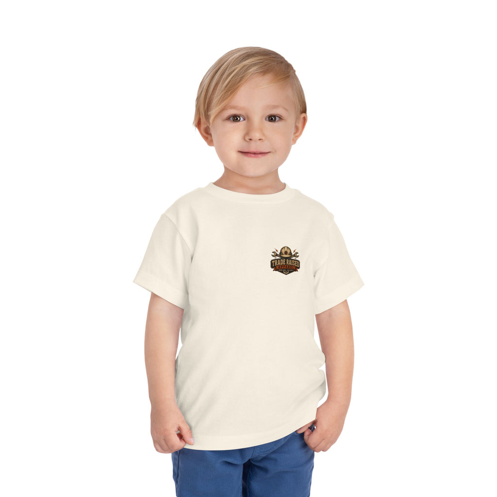 Toddler Tee — "Small Boots Big Jobs" Construction Graphic Shirt