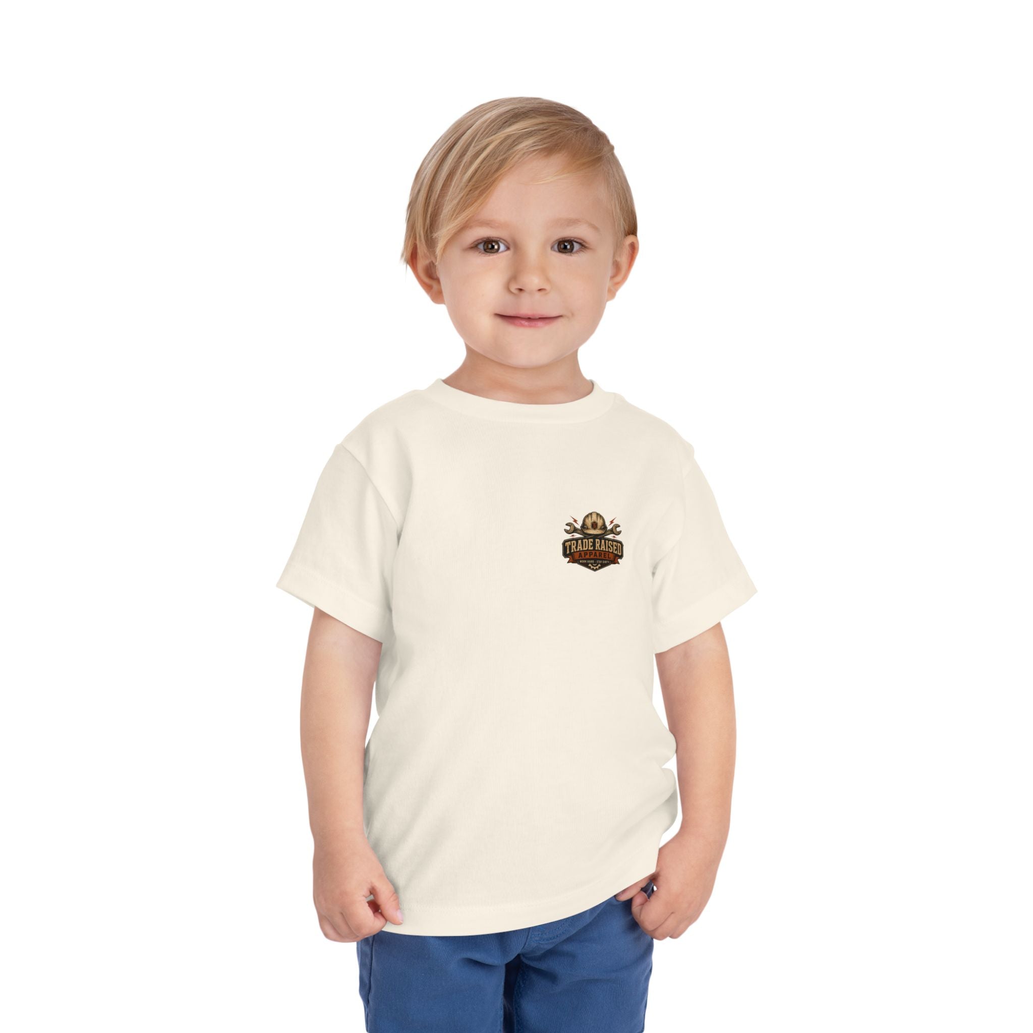 Toddler Tee — "Small Boots Big Jobs" Construction Graphic Shirt