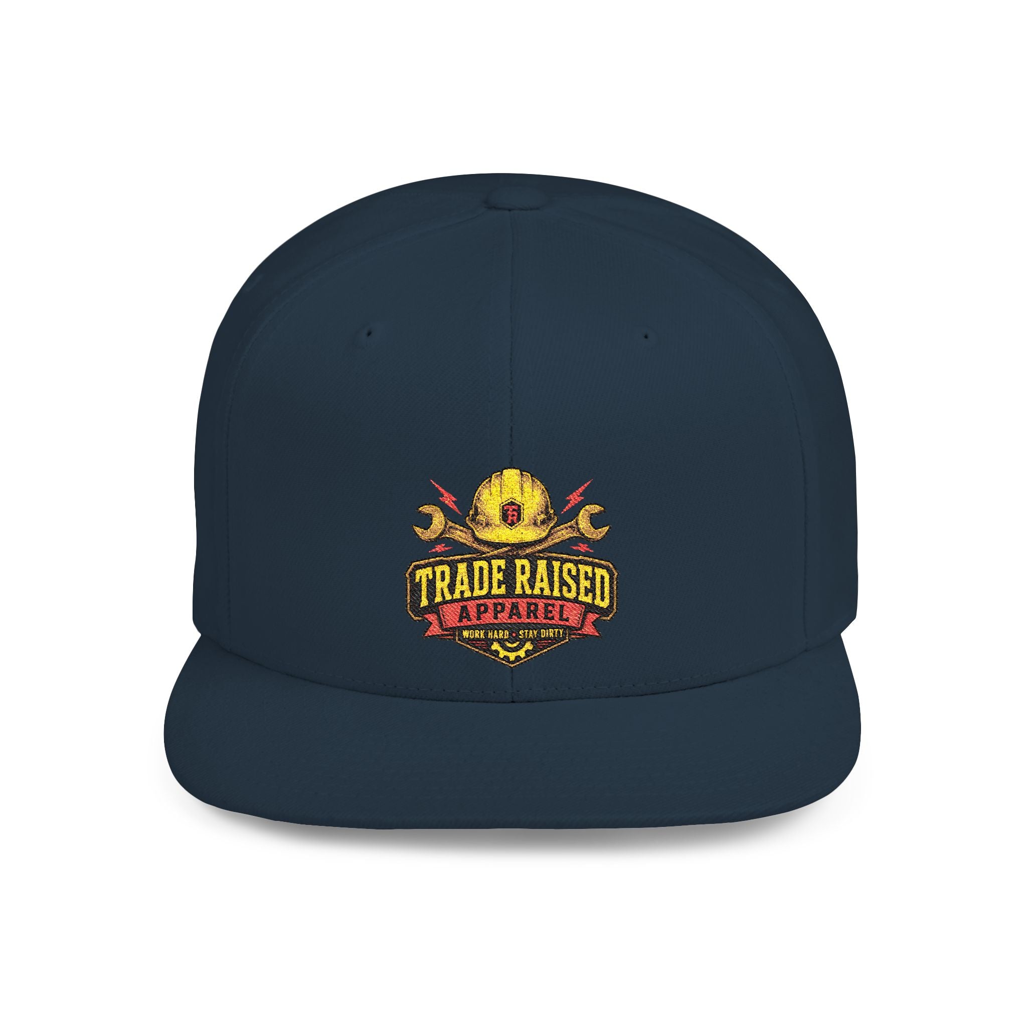Flat Bill Snapback Hat — "Trade Raised" Logo Cap
