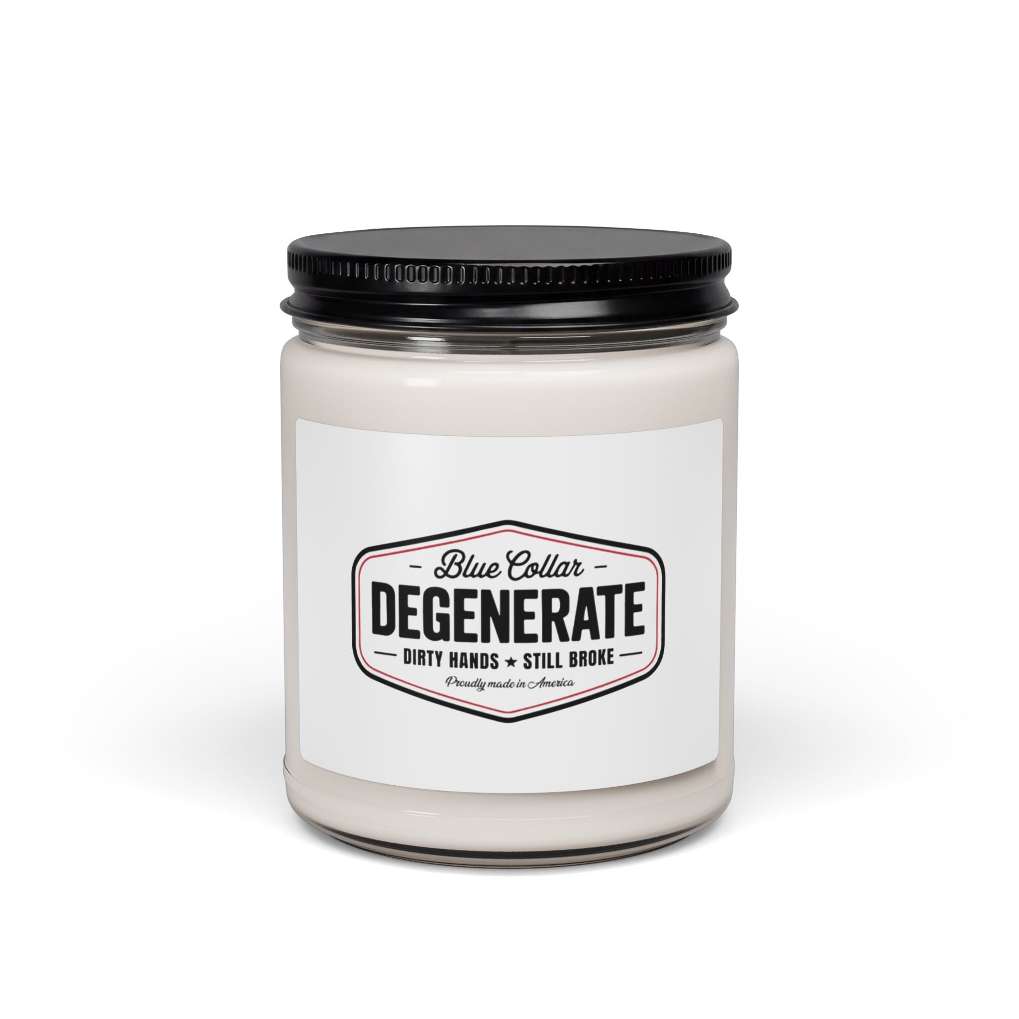Blue Collar Degenerate Scented Soy Candle — 9oz Jar (Dirty Hands • Still Broke)