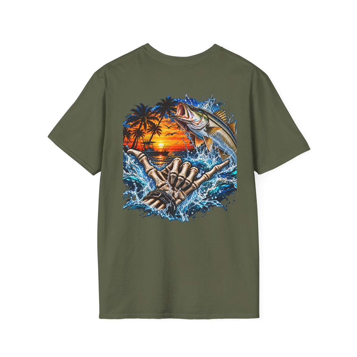 Fishing Sunset T-Shirt  Shoreline Angler Graphic Tee