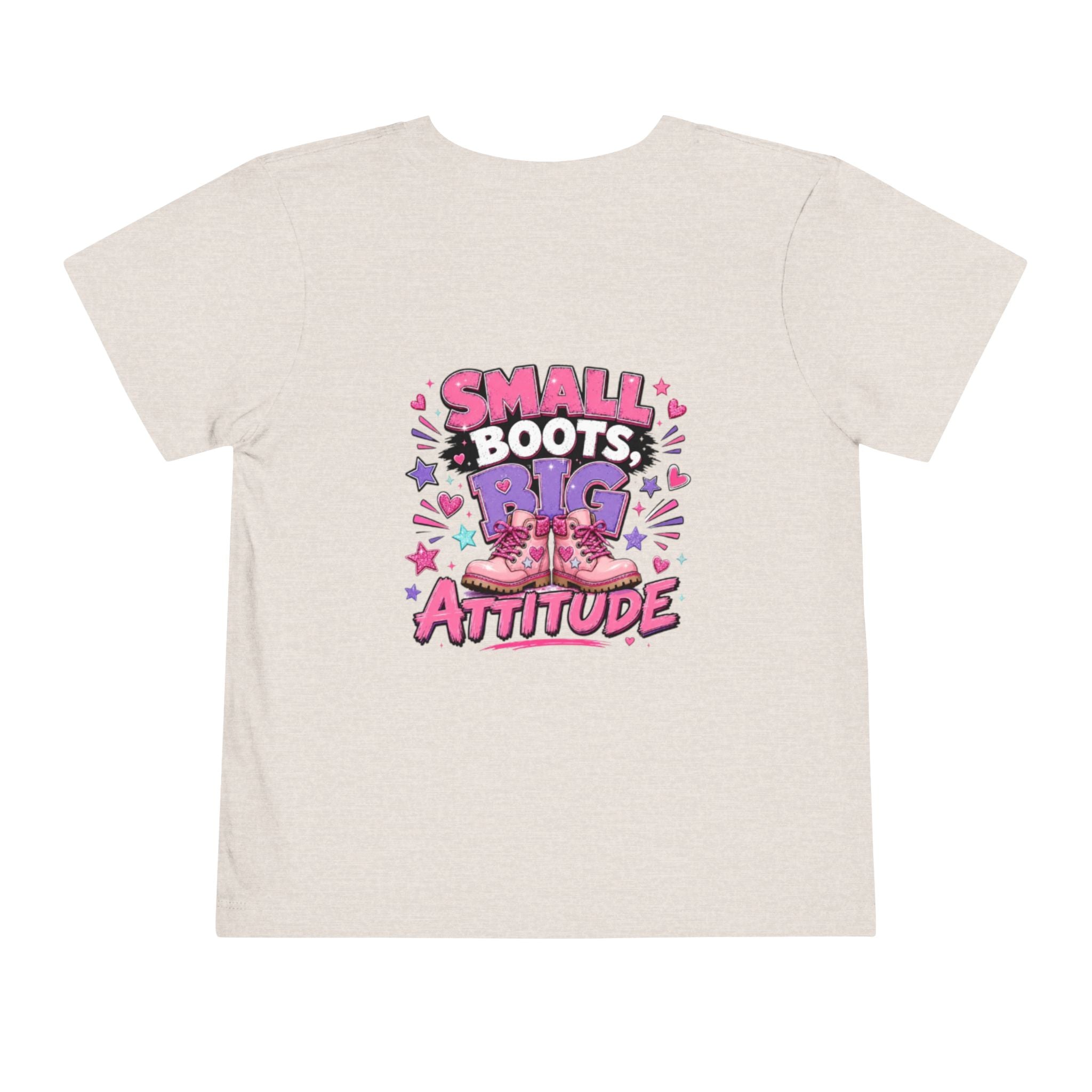Toddler Tee — "Small Boots, Big Attitude" Pink Cowgirl Graphic