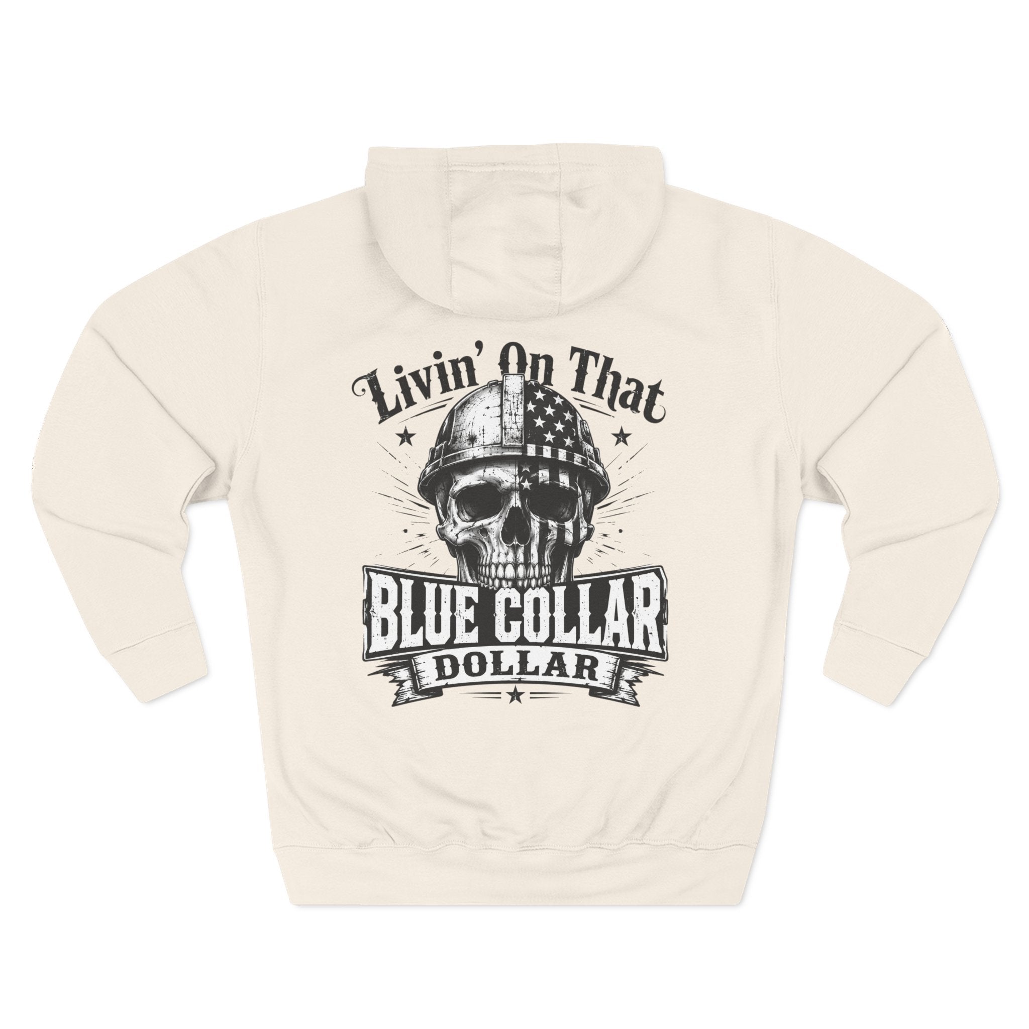 Blue Collar Dollar Skull Hoodie – "Livin' On That Blue Collar Dollar" Fleece Pullover