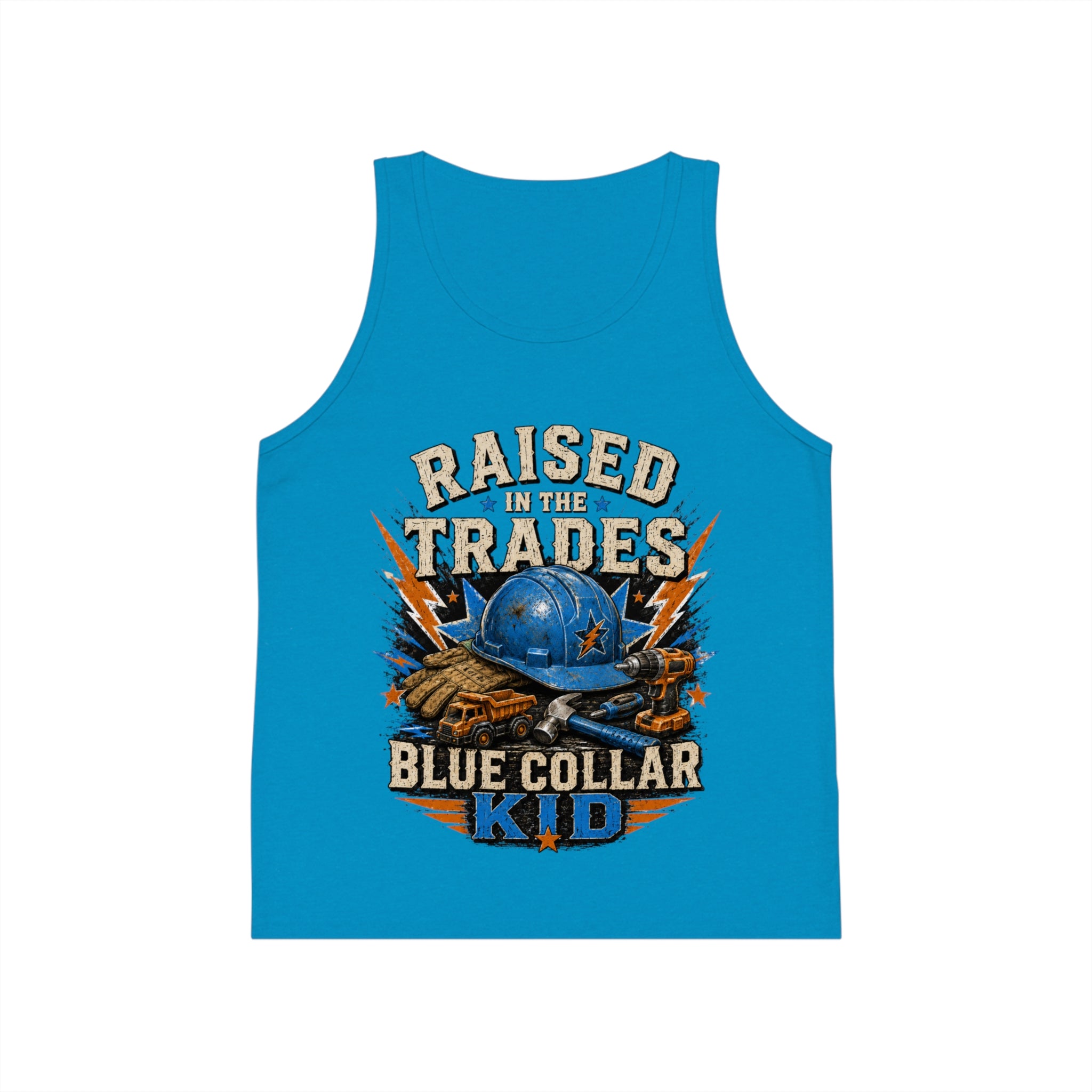 Raised by the Trades Blue Collar Kid Tank Top (Kids)