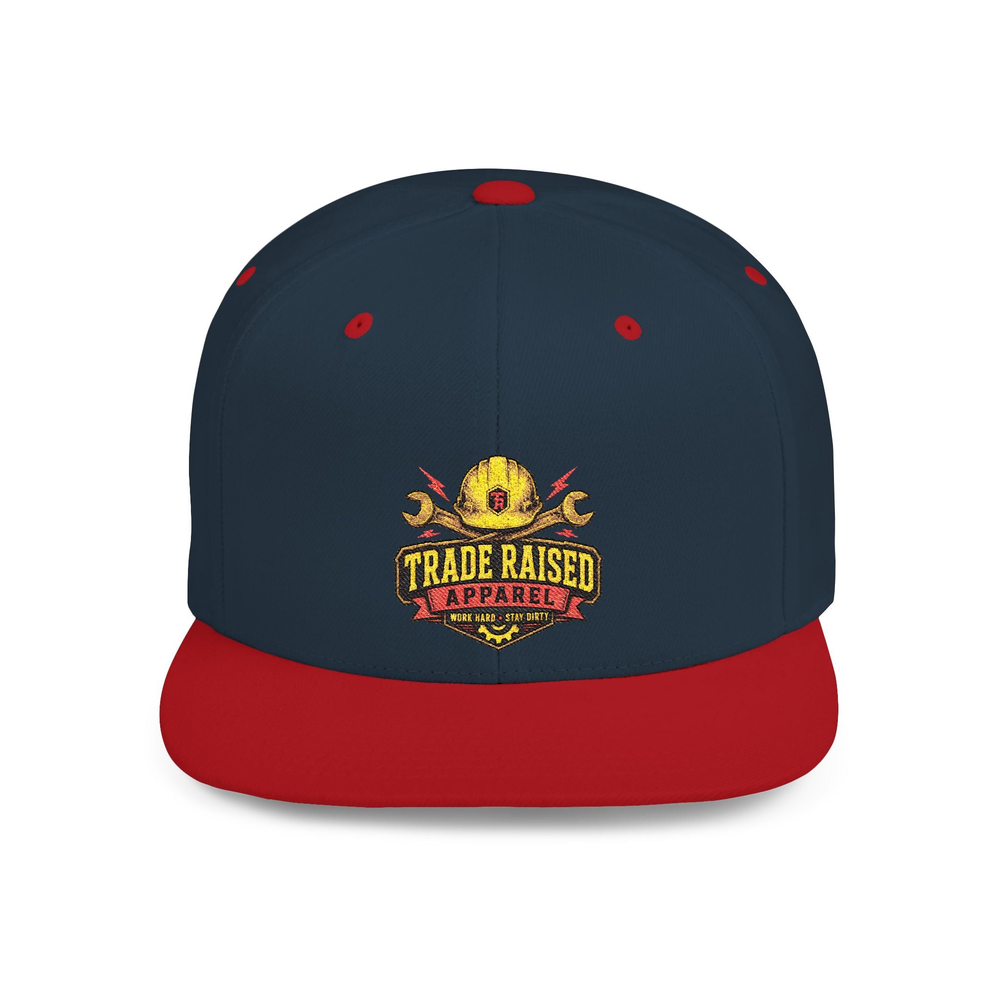 Flat Bill Snapback Hat — "Trade Raised" Logo Cap