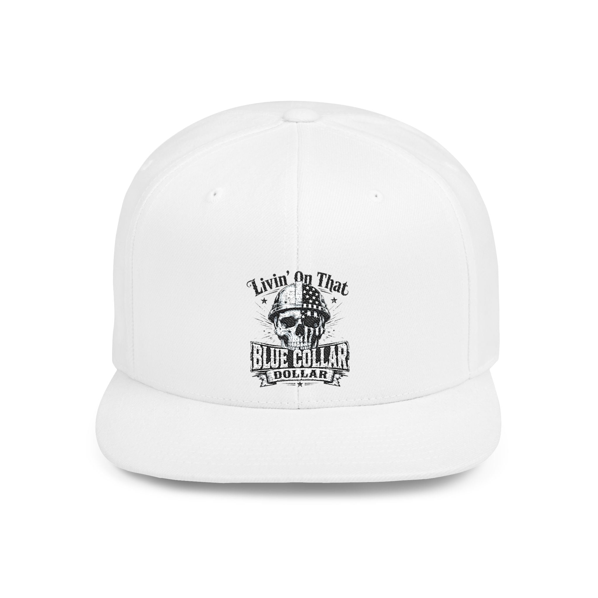 Flat Bill Embroidered "livin on that"