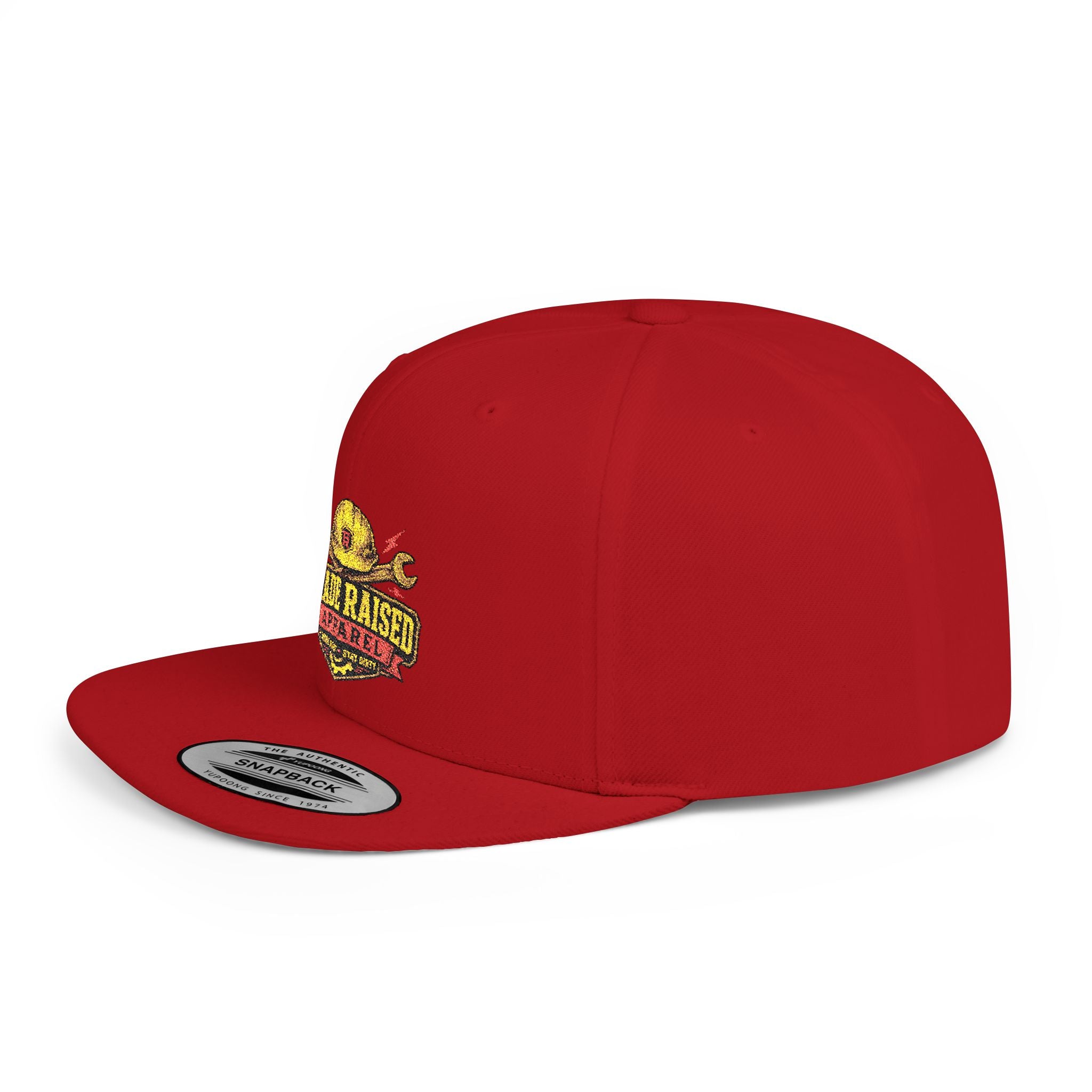 Flat Bill Snapback Hat — "Trade Raised" Logo Cap