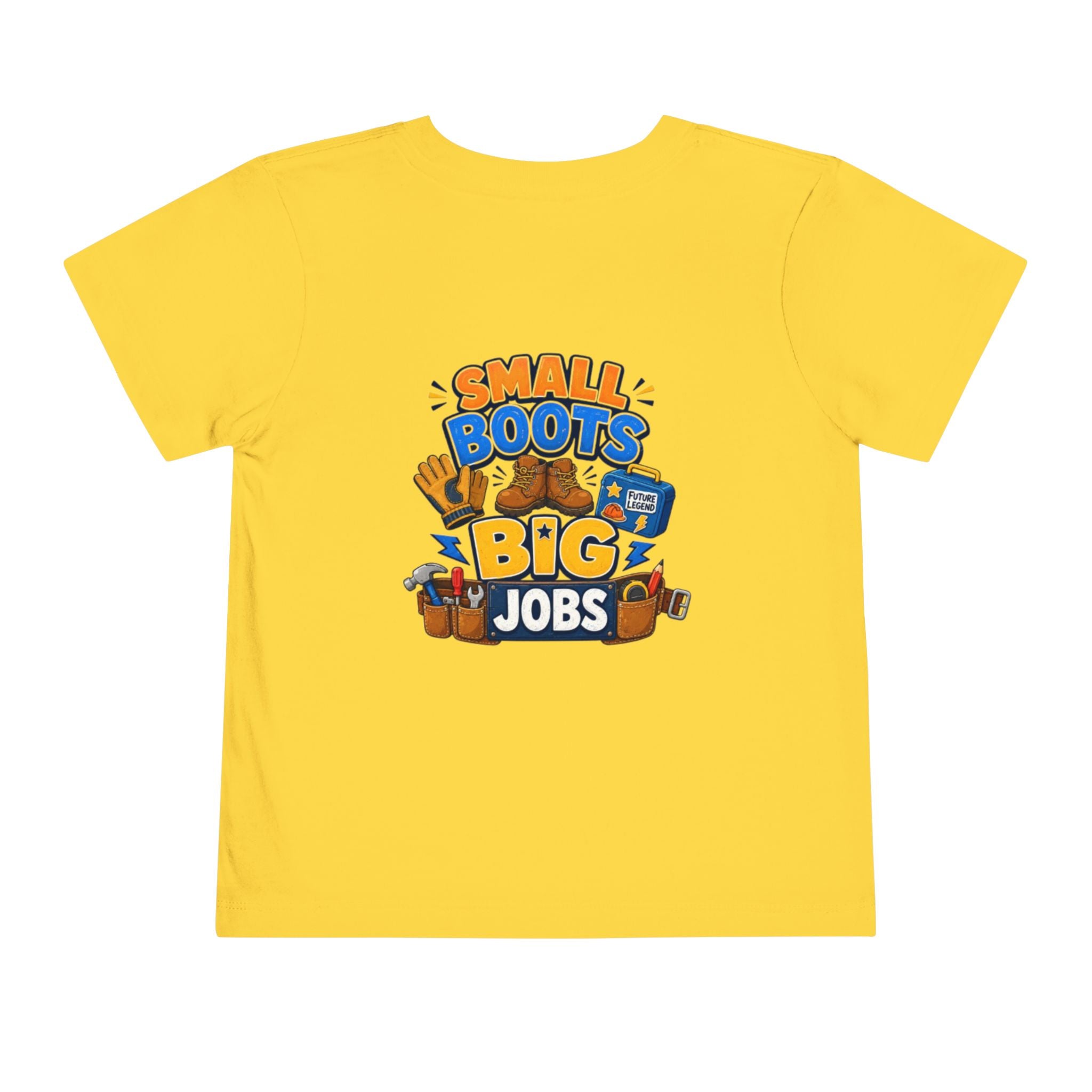 Toddler Tee — "Small Boots Big Jobs" Construction Graphic Shirt