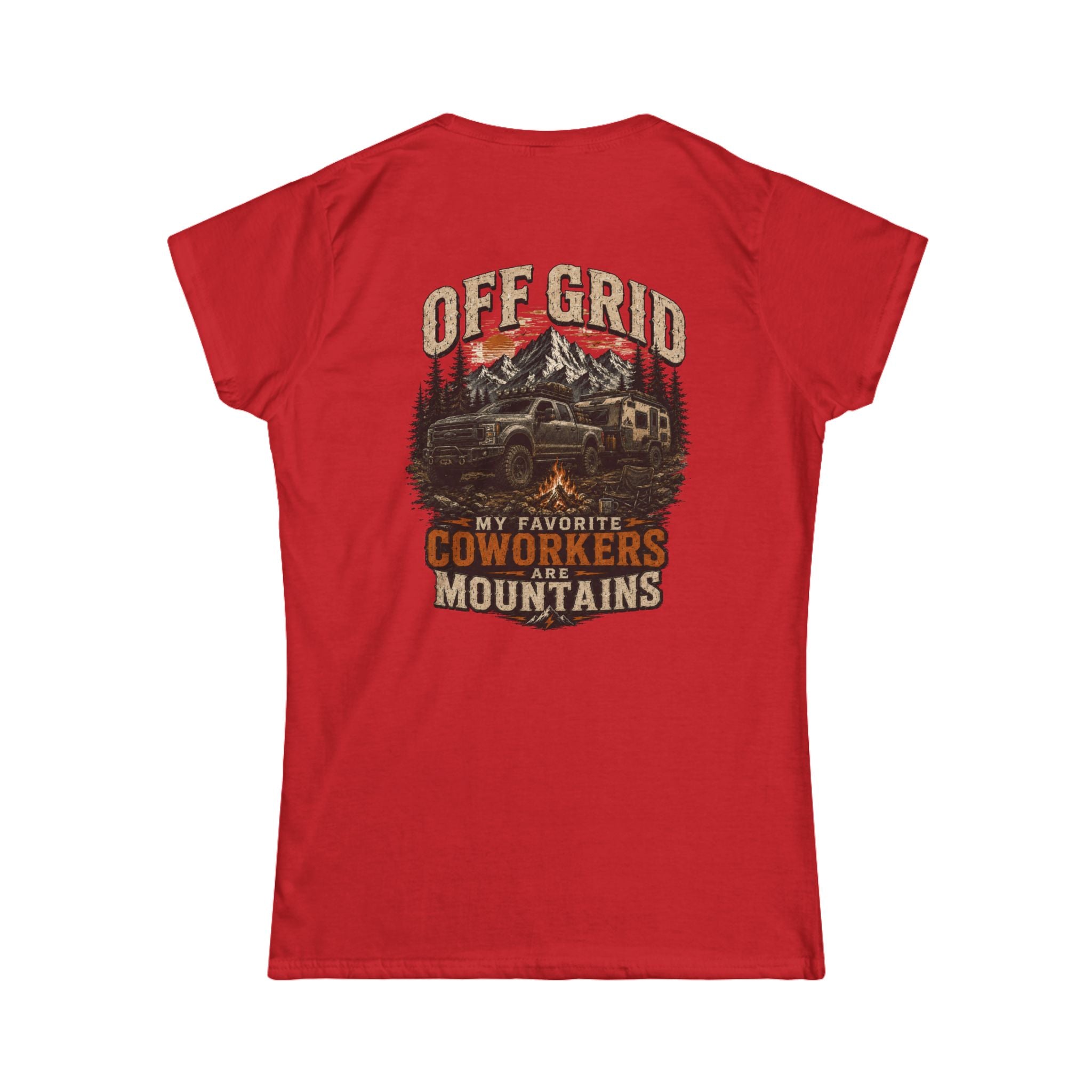 Off Grid Mountains Tee — "My Favorite Coworkers Are The Mountains" Women's T-Shirt