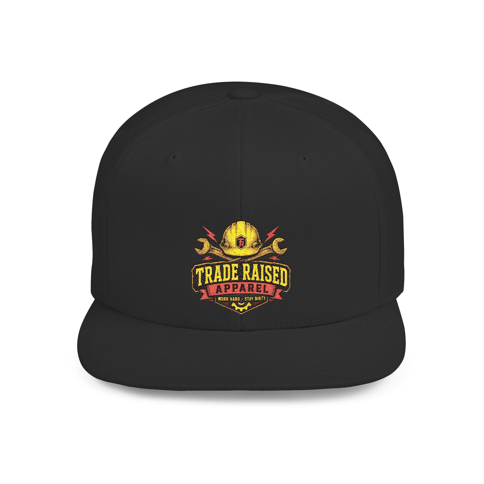 Flat Bill Snapback Hat — "Trade Raised" Logo Cap