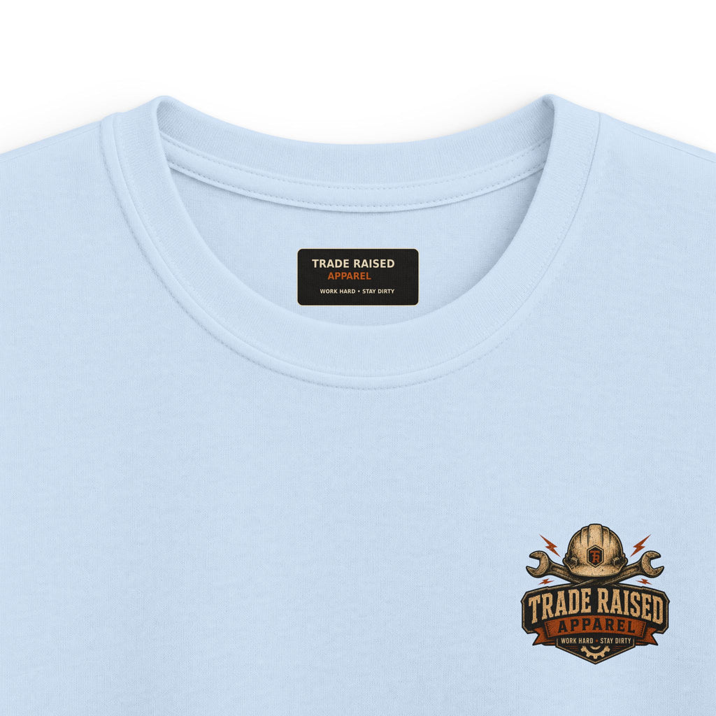 Kids Tee — Tropical Fishing Sunset Graphic (Back) with Small Front Logo
