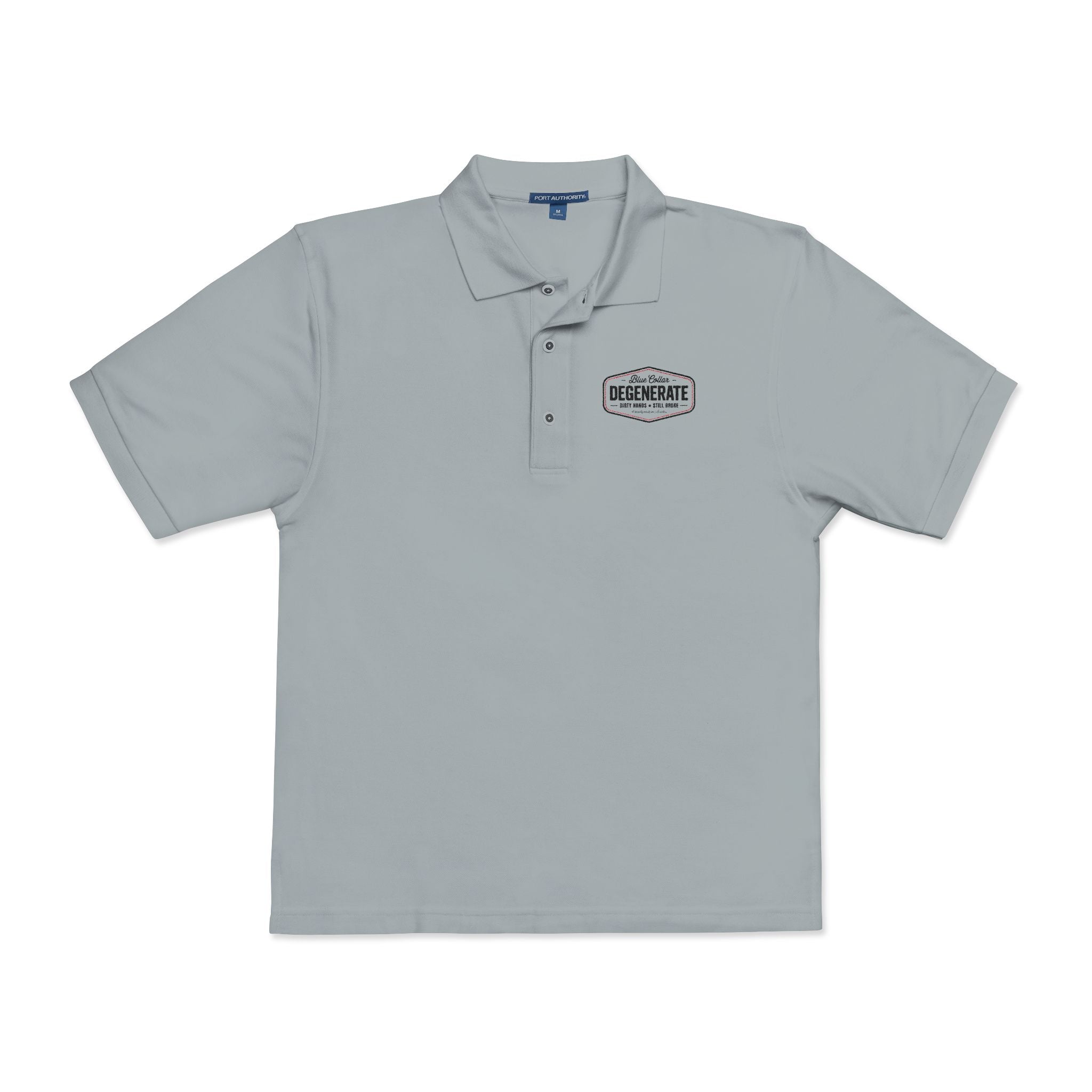 Embroidered Blue Collar Degenerate Polo Shirt