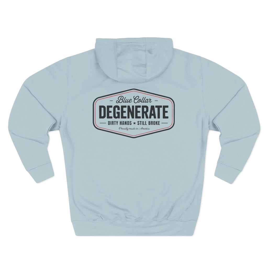 Blue Collar Degenerate Hoodie – 'Degenerate' Workwear Fleece Pullover