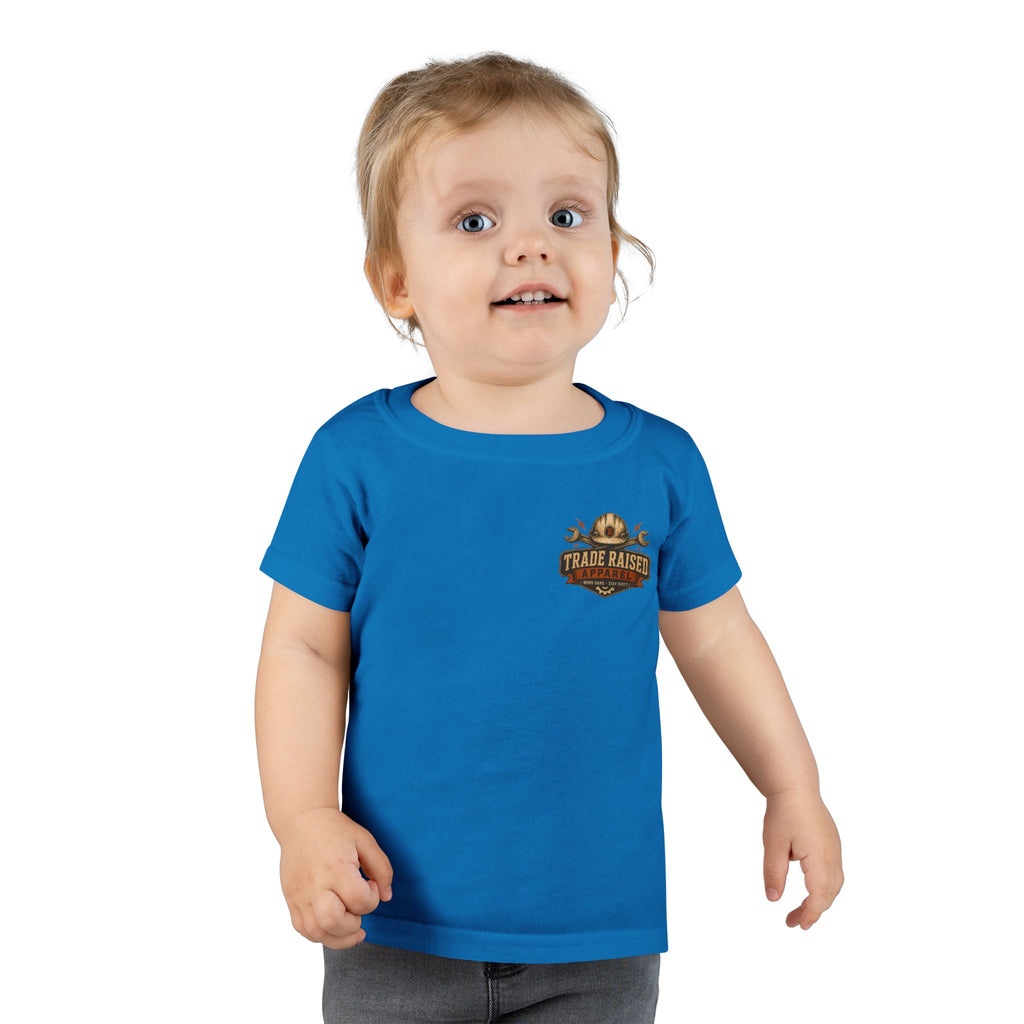 Raised in the Trades Toddler T-Shirt — "Blue Collar Kid" Workman Graphic